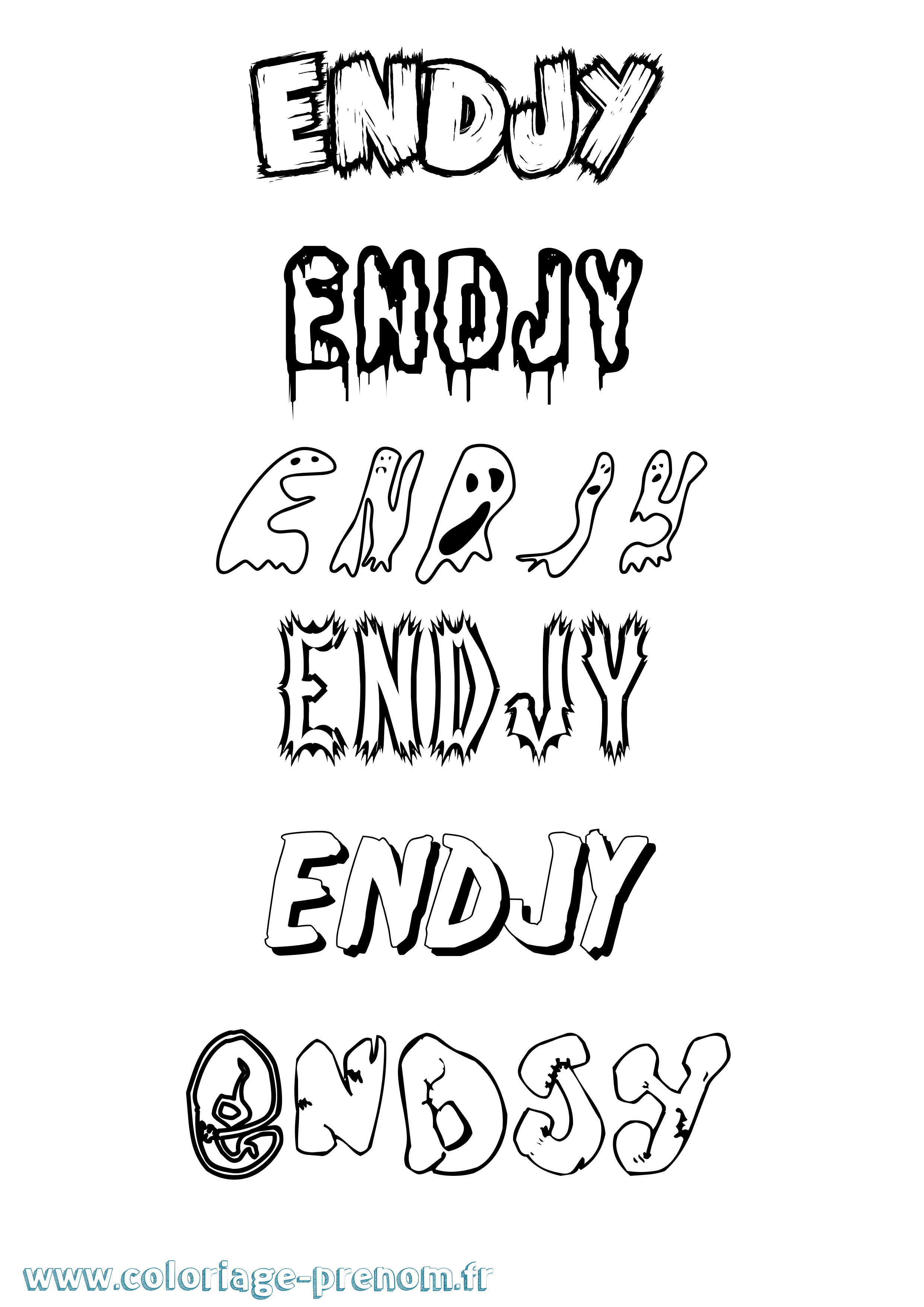 Coloriage Endjy Frisson Coloriage prénom Endjy Frisson