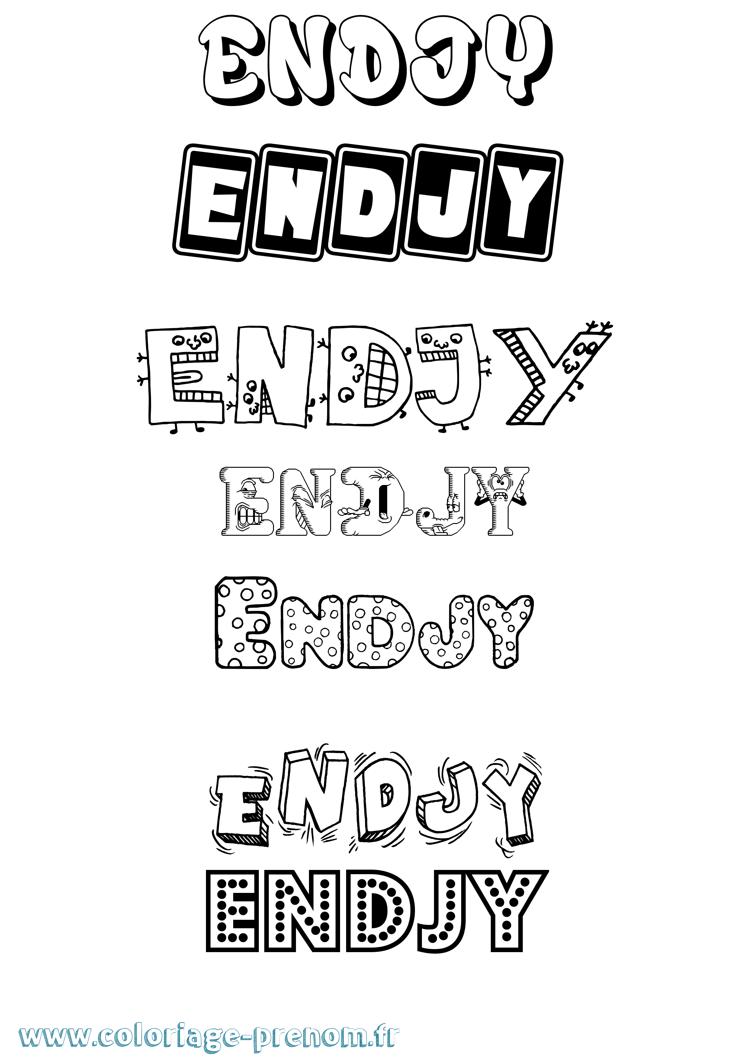 Coloriage Endjy Fun Coloriage prénom Endjy Fun