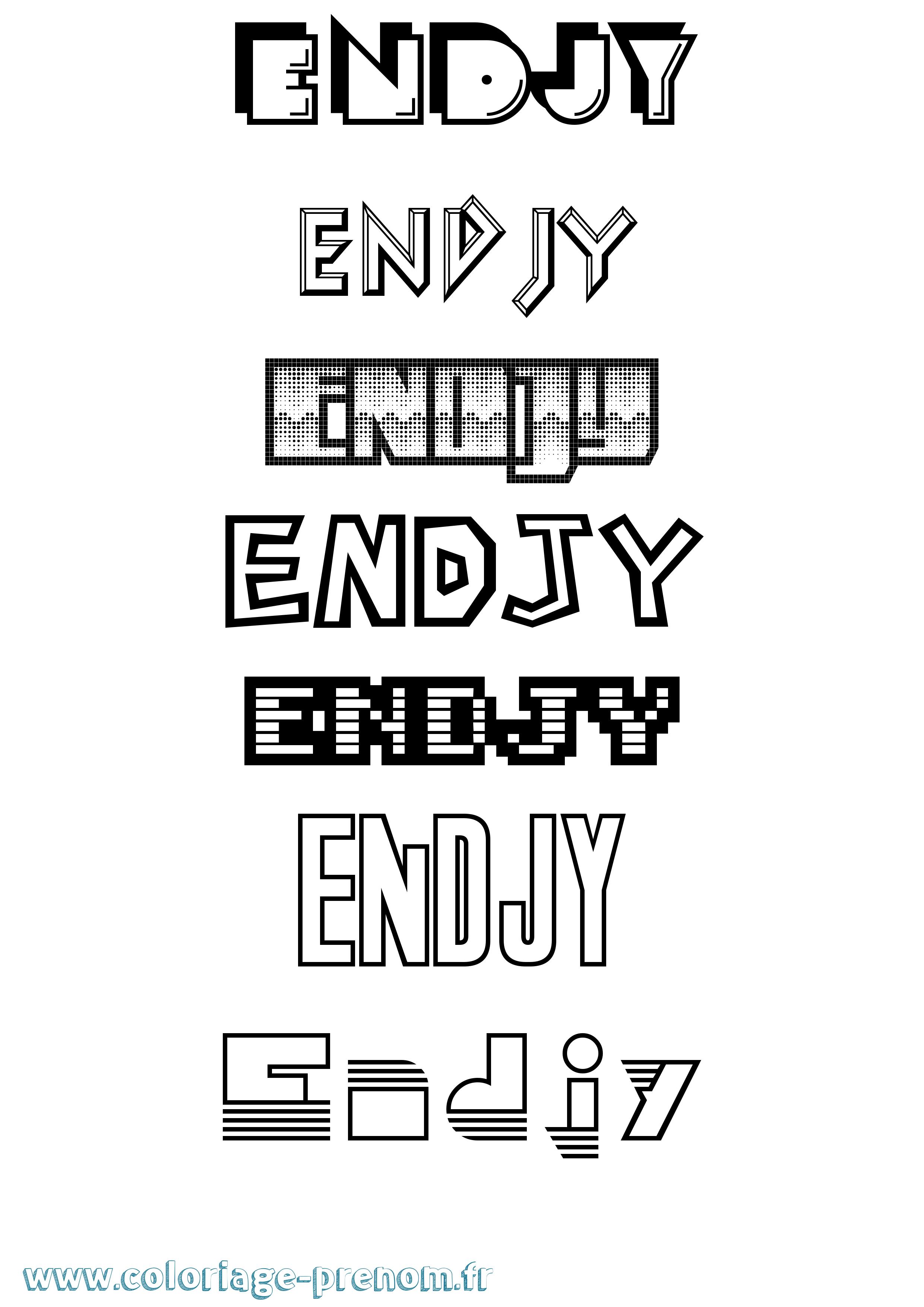 Coloriage Endjy Jeux Vidéos Coloriage prénom Endjy Jeux Vidéos