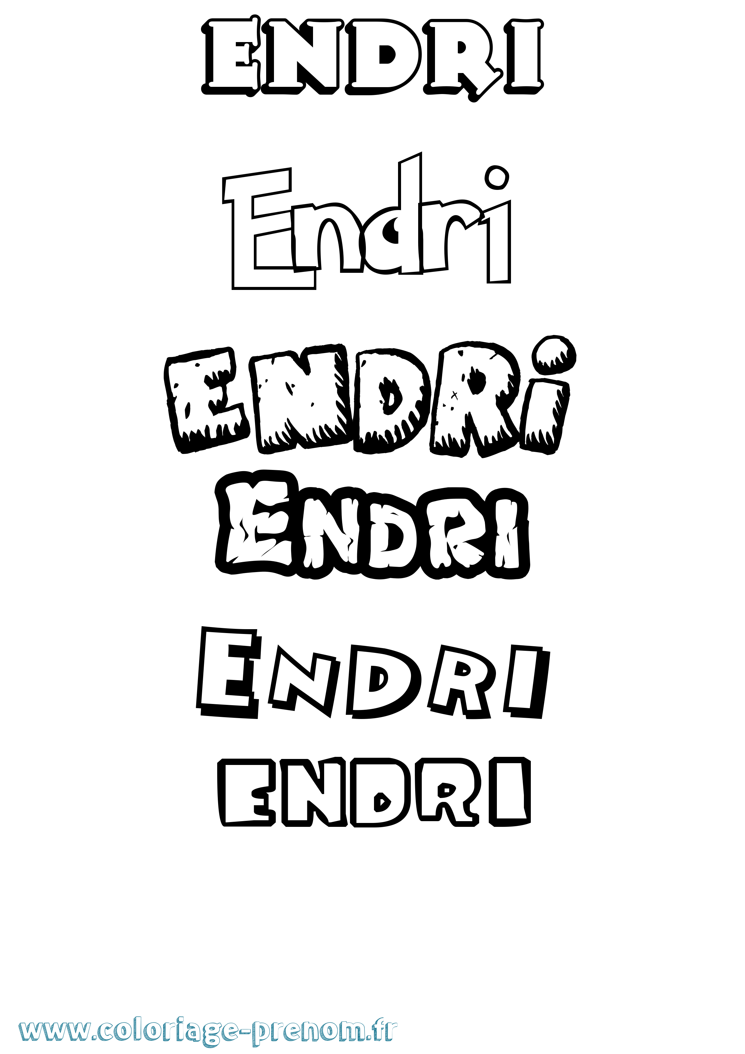 Coloriage Endri Dessin Animé Coloriage prénom Endri Dessin Animé