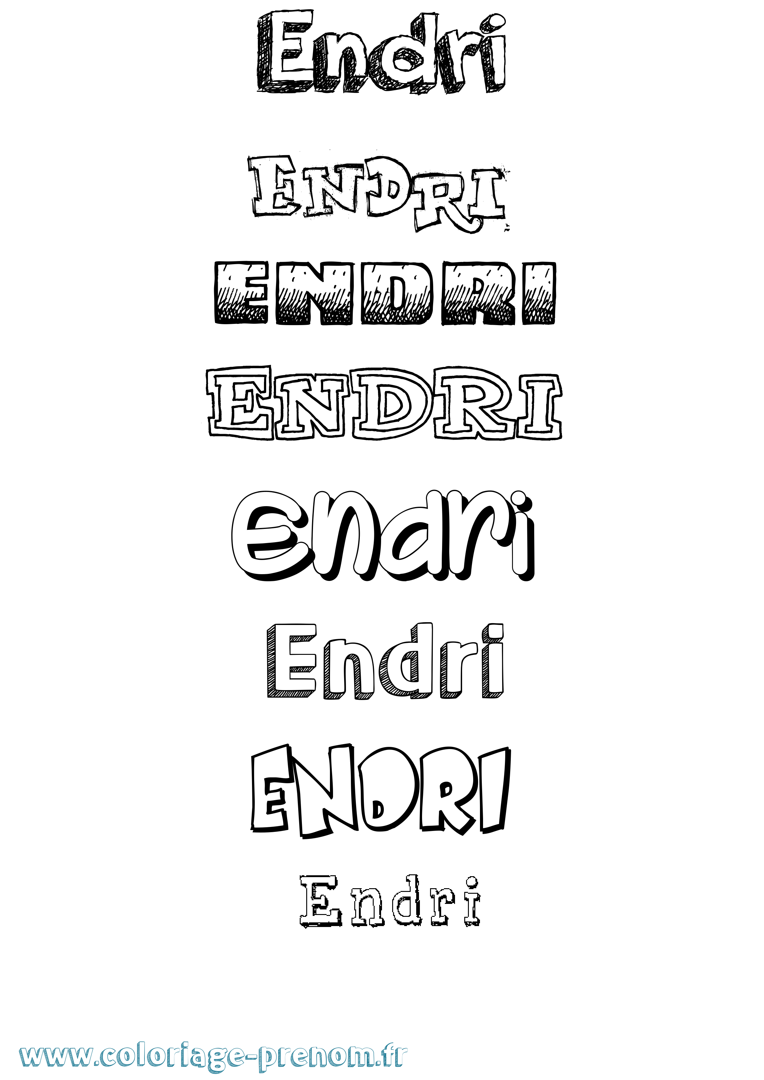 Coloriage Endri Dessiné Coloriage prénom Endri Dessiné