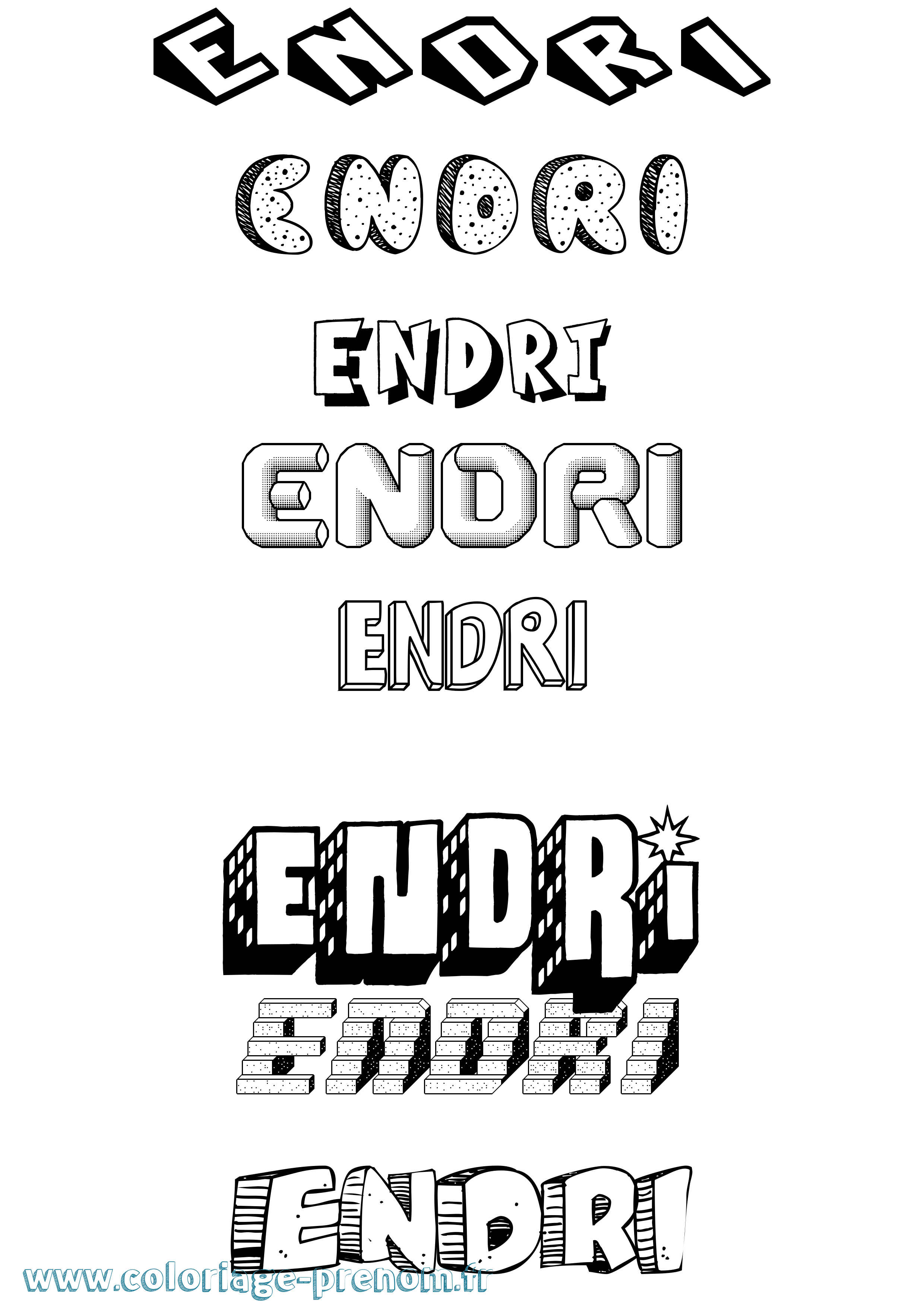 Coloriage Endri Effet 3D Coloriage prénom Endri Effet 3D