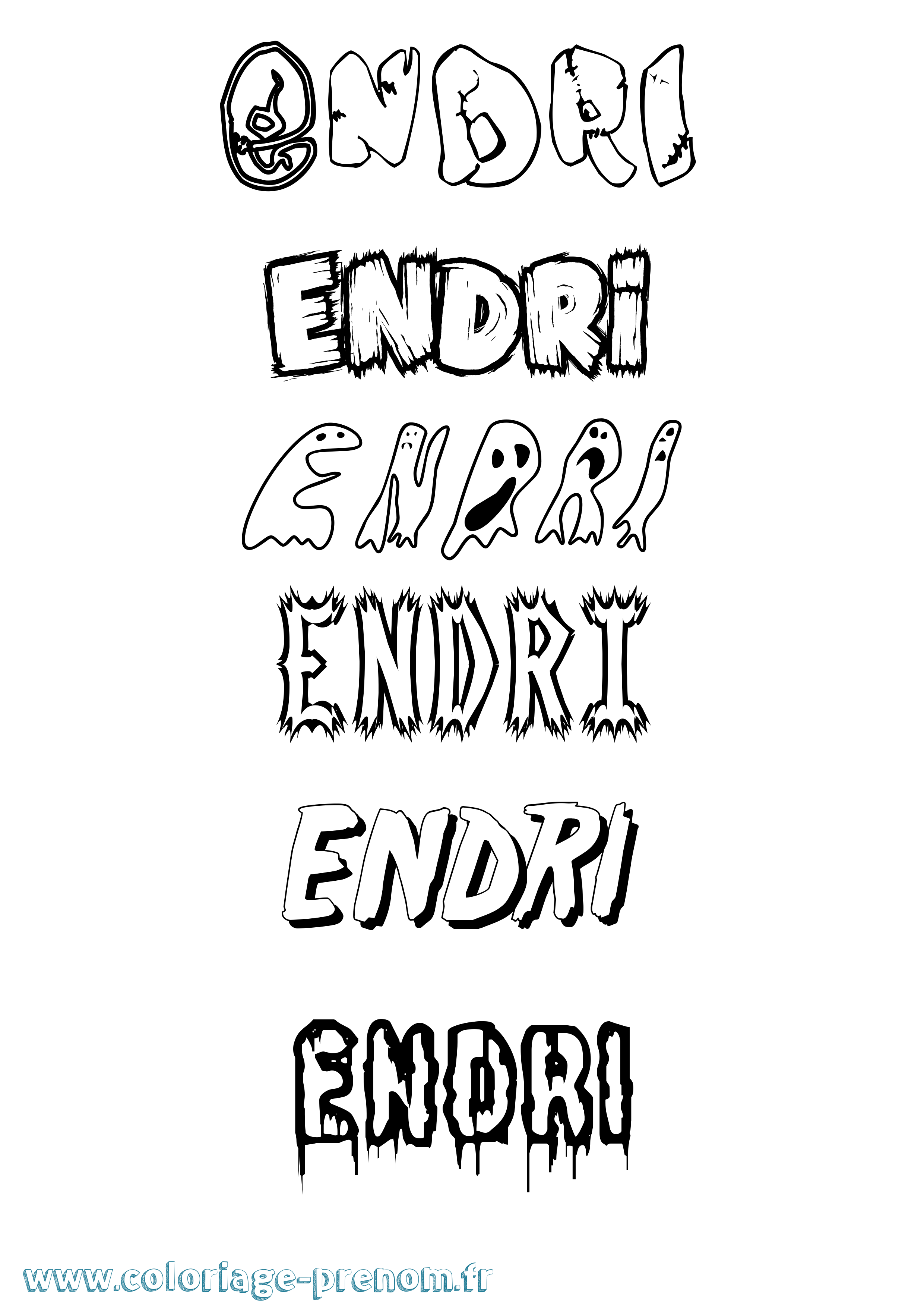 Coloriage Endri Frisson Coloriage prénom Endri Frisson