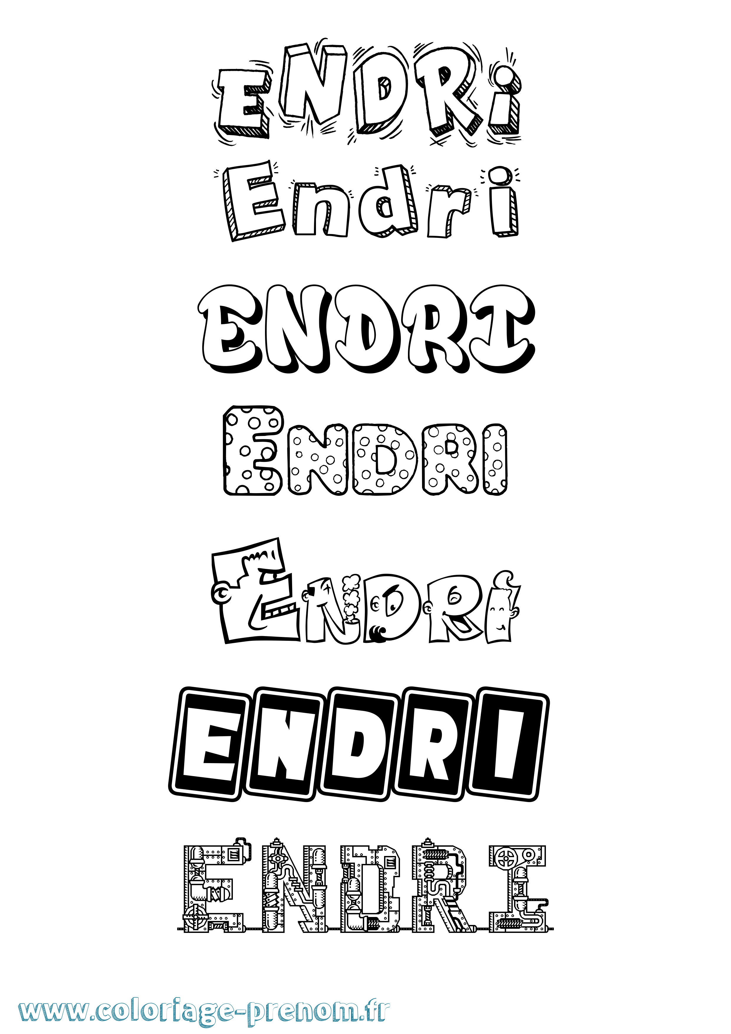 Coloriage Endri Fun Coloriage prénom Endri Fun