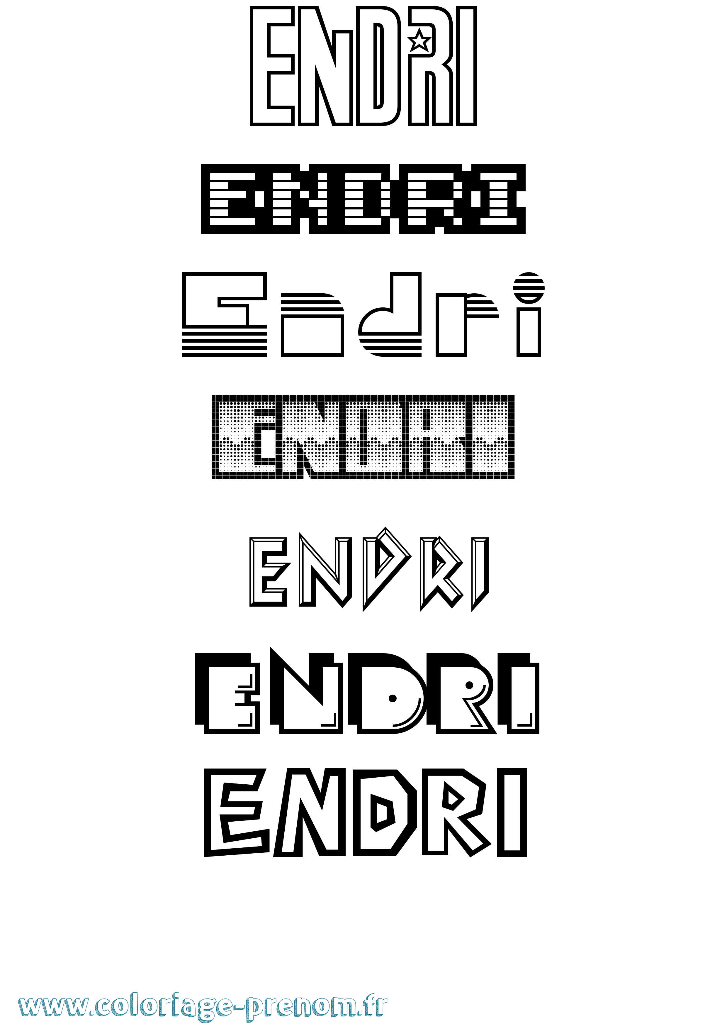 Coloriage Endri Jeux Vidéos Coloriage prénom Endri Jeux Vidéos
