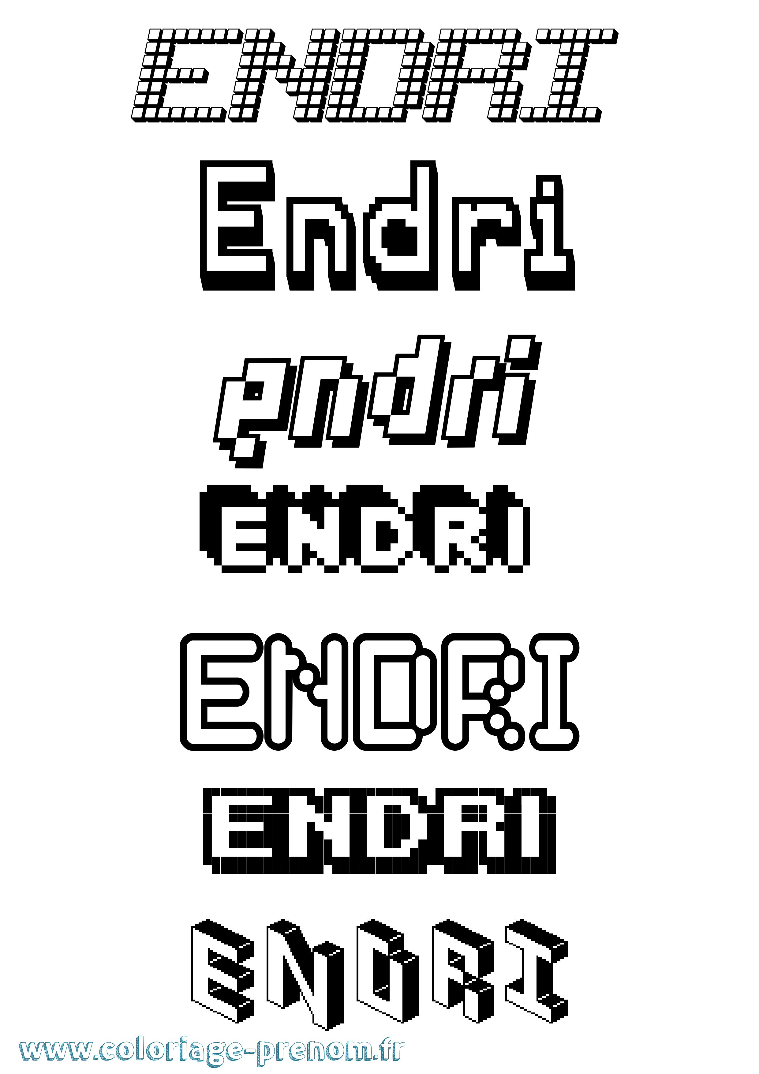 Coloriage Endri Pixel Coloriage prénom Endri Pixel
