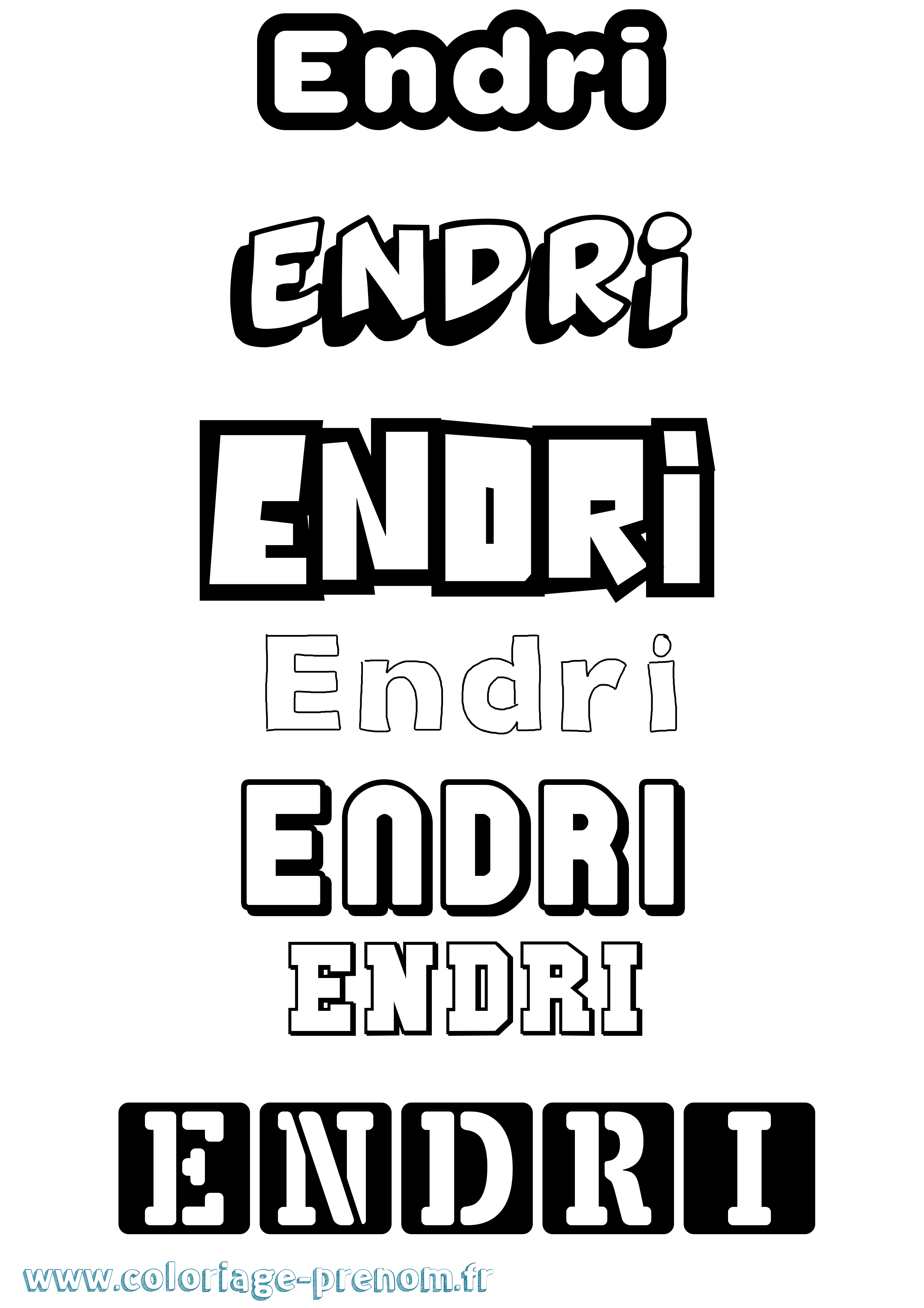 Coloriage Endri Simple Coloriage prénom Endri Simple