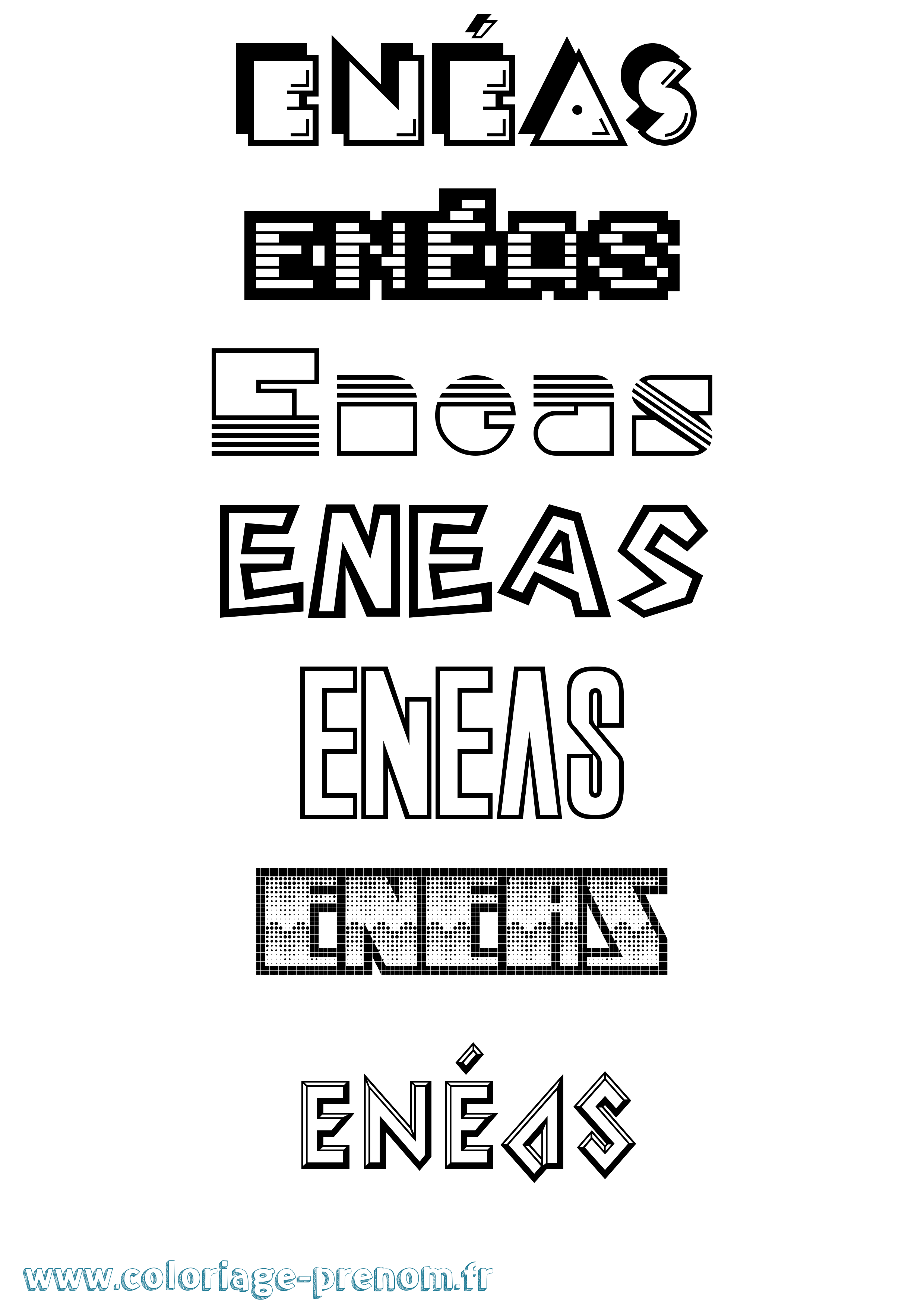 Coloriage Enéas Jeux Vidéos Coloriage prénom Enéas Jeux Vidéos