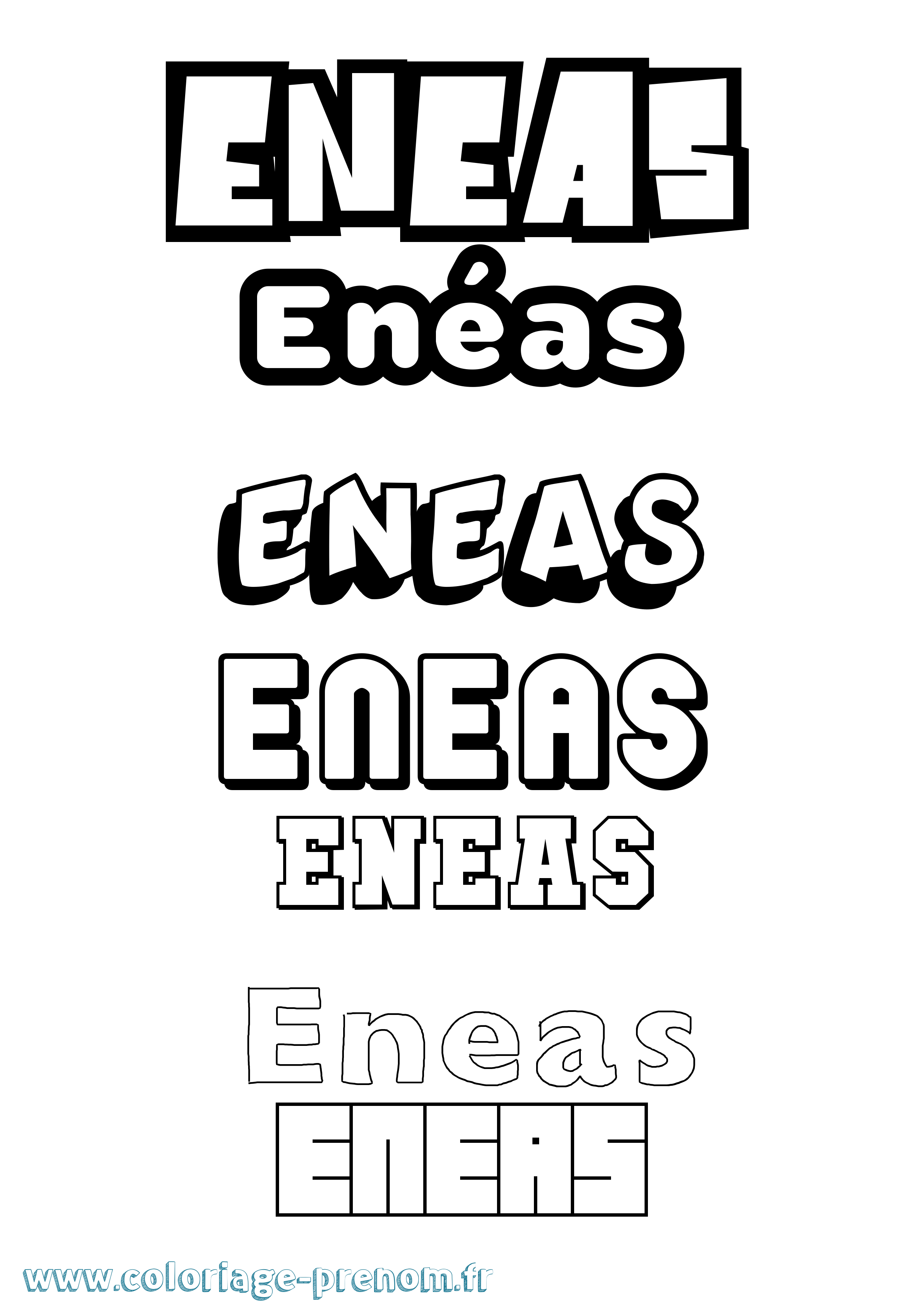 Coloriage Enéas Simple Coloriage prénom Enéas Simple