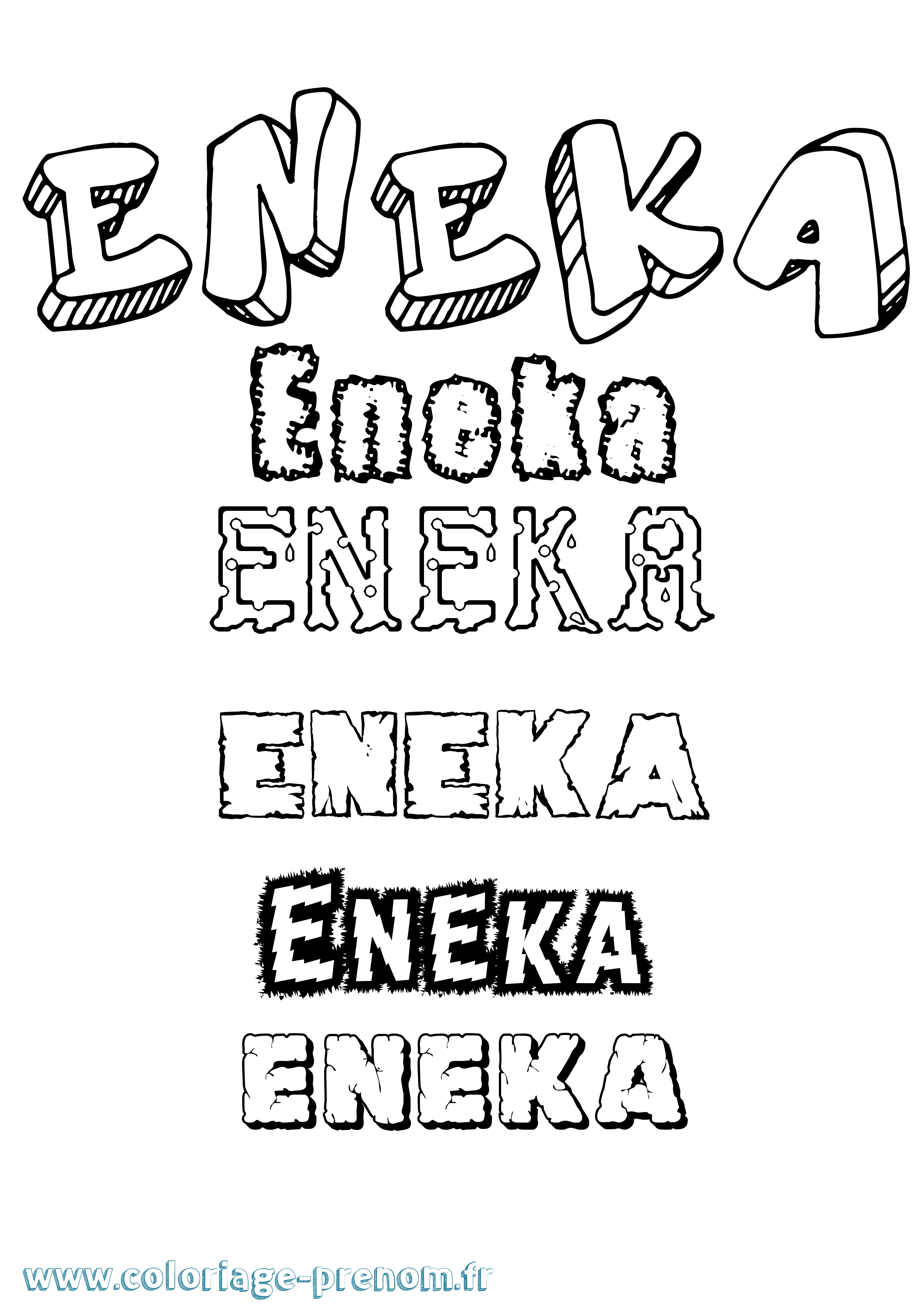Coloriage Eneka Destructuré Coloriage prénom Eneka Destructuré