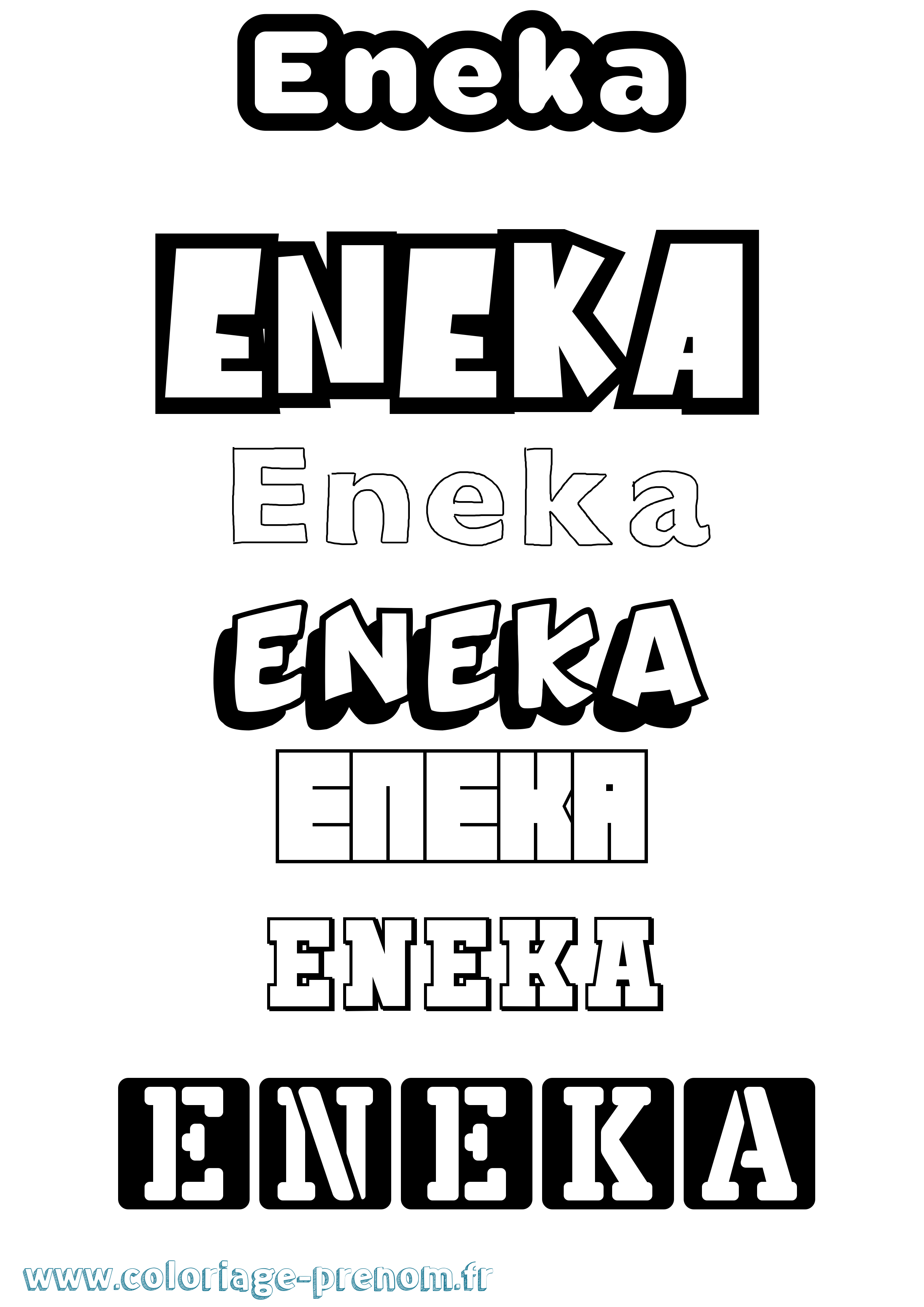 Coloriage Eneka Simple Coloriage prénom Eneka Simple