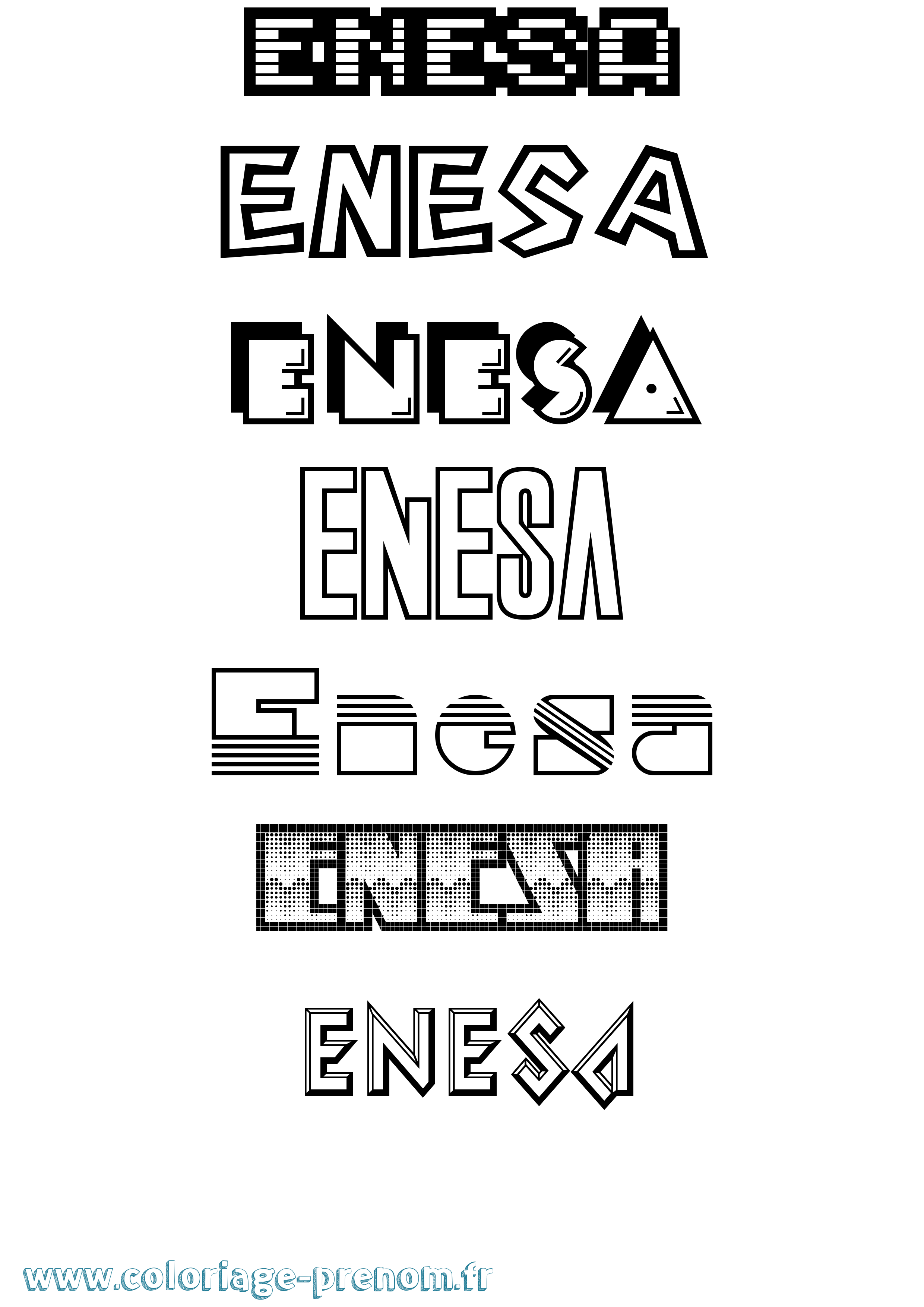 Coloriage Enesa Jeux Vidéos Coloriage prénom Enesa Jeux Vidéos