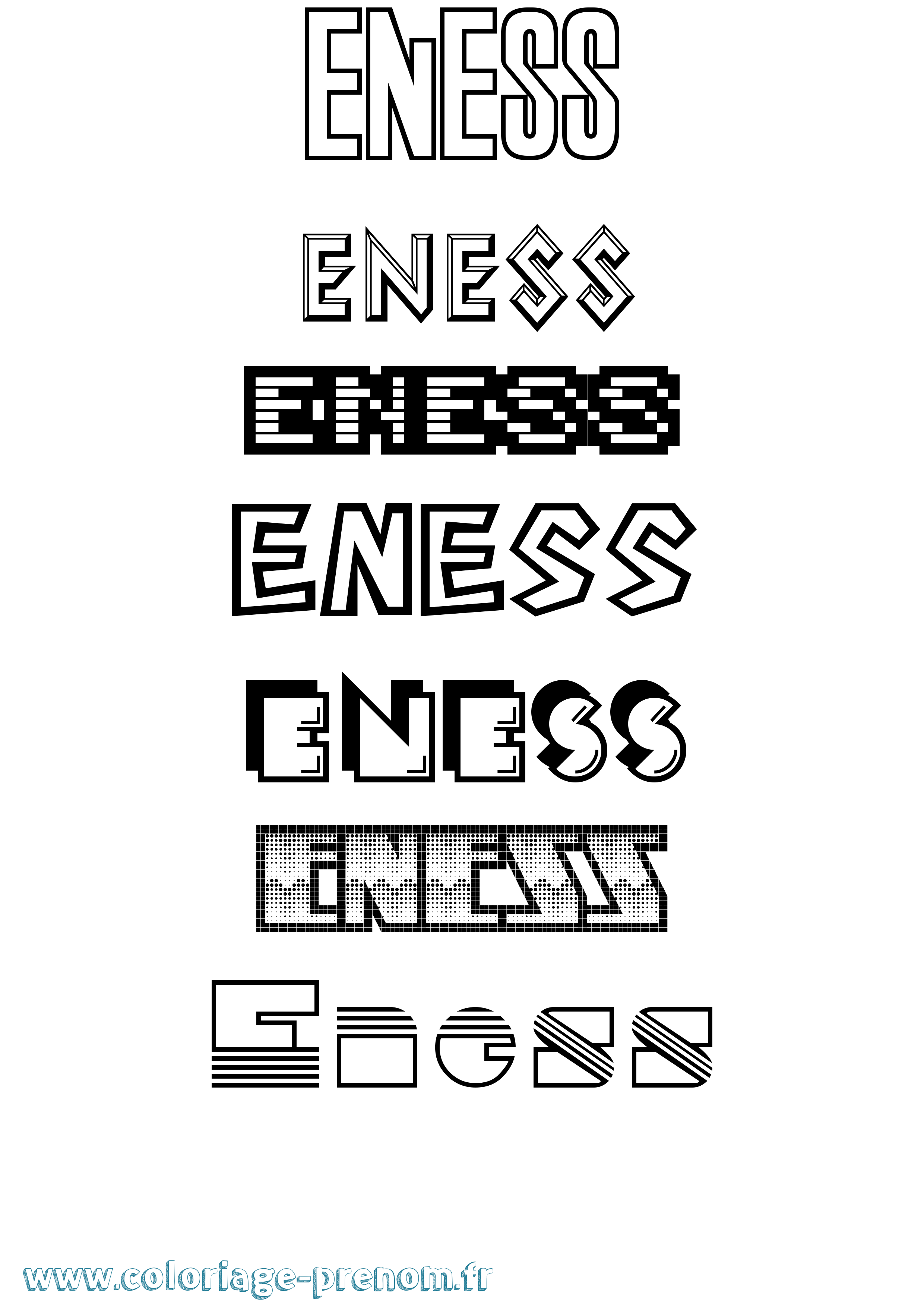 Coloriage Eness Jeux Vidéos Coloriage prénom Eness Jeux Vidéos