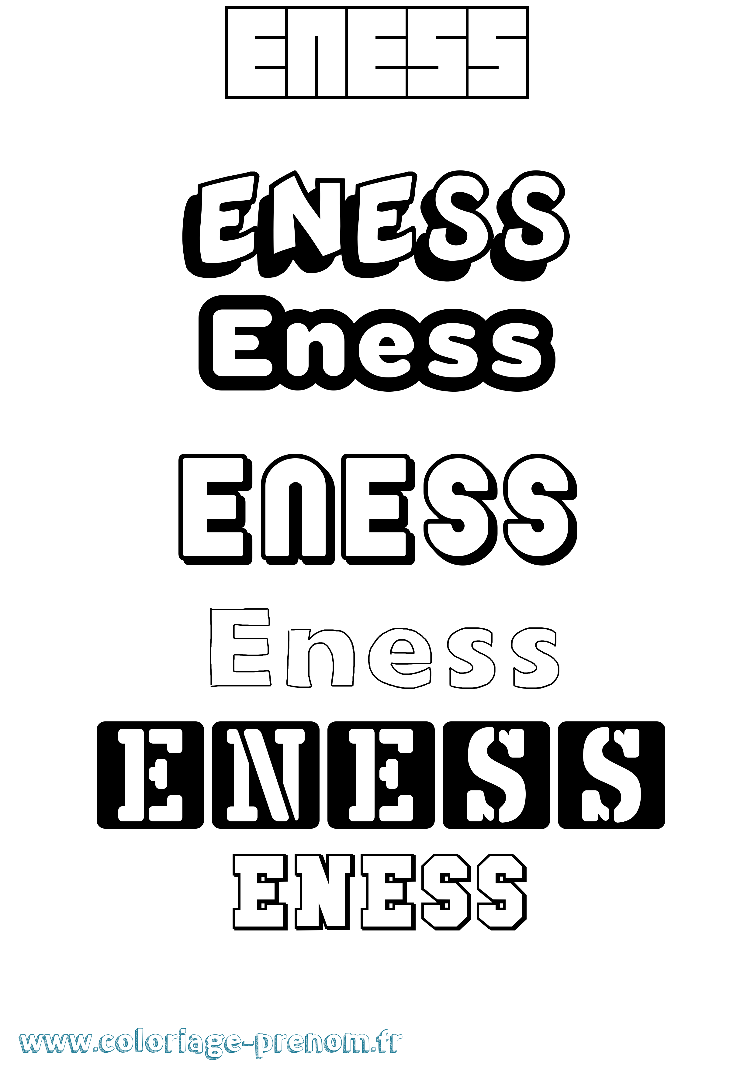 Coloriage Eness Simple Coloriage prénom Eness Simple