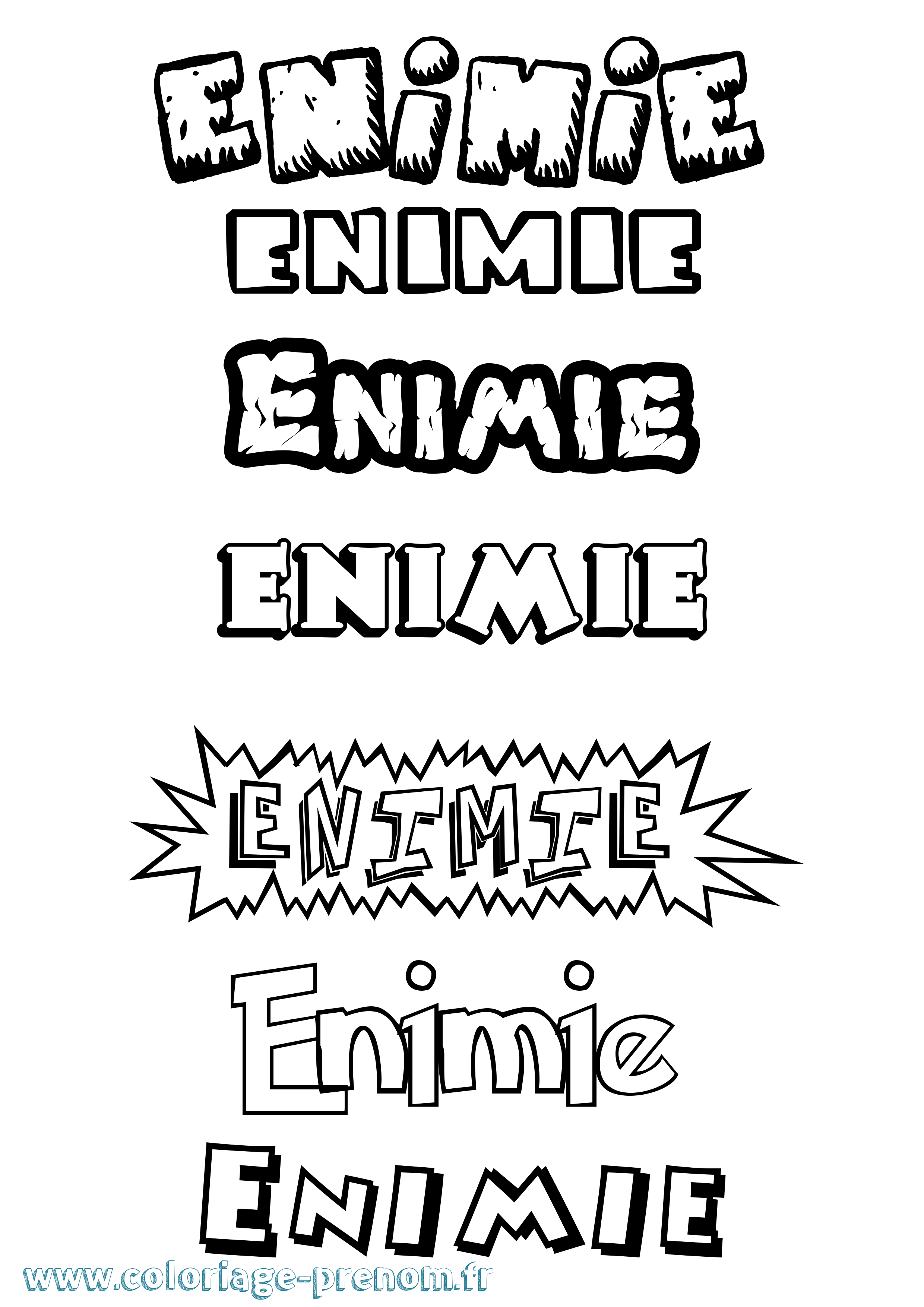 Coloriage Enimie Dessin Animé Coloriage prénom Enimie Dessin Animé