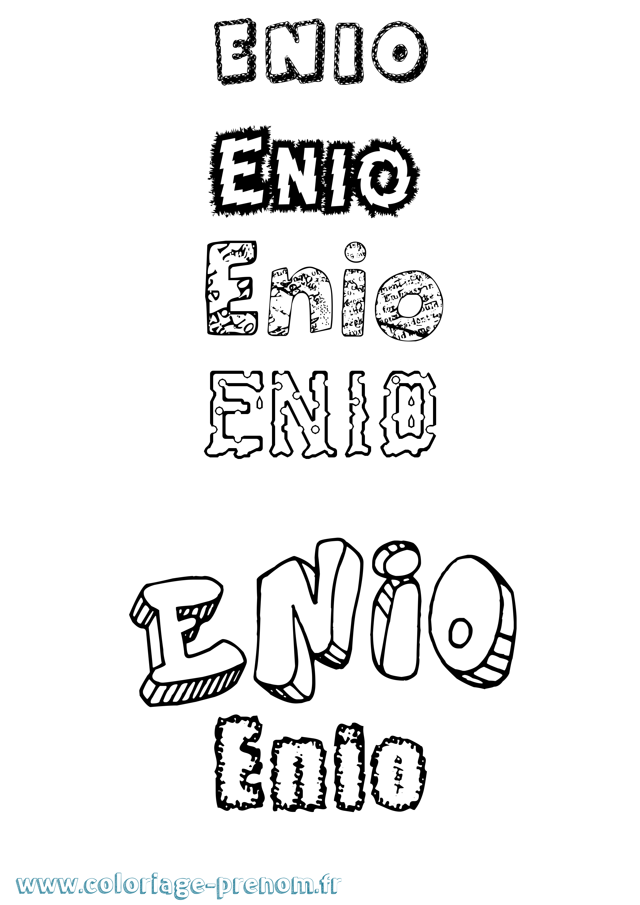 Coloriage Enio Destructuré Coloriage prénom Enio Destructuré