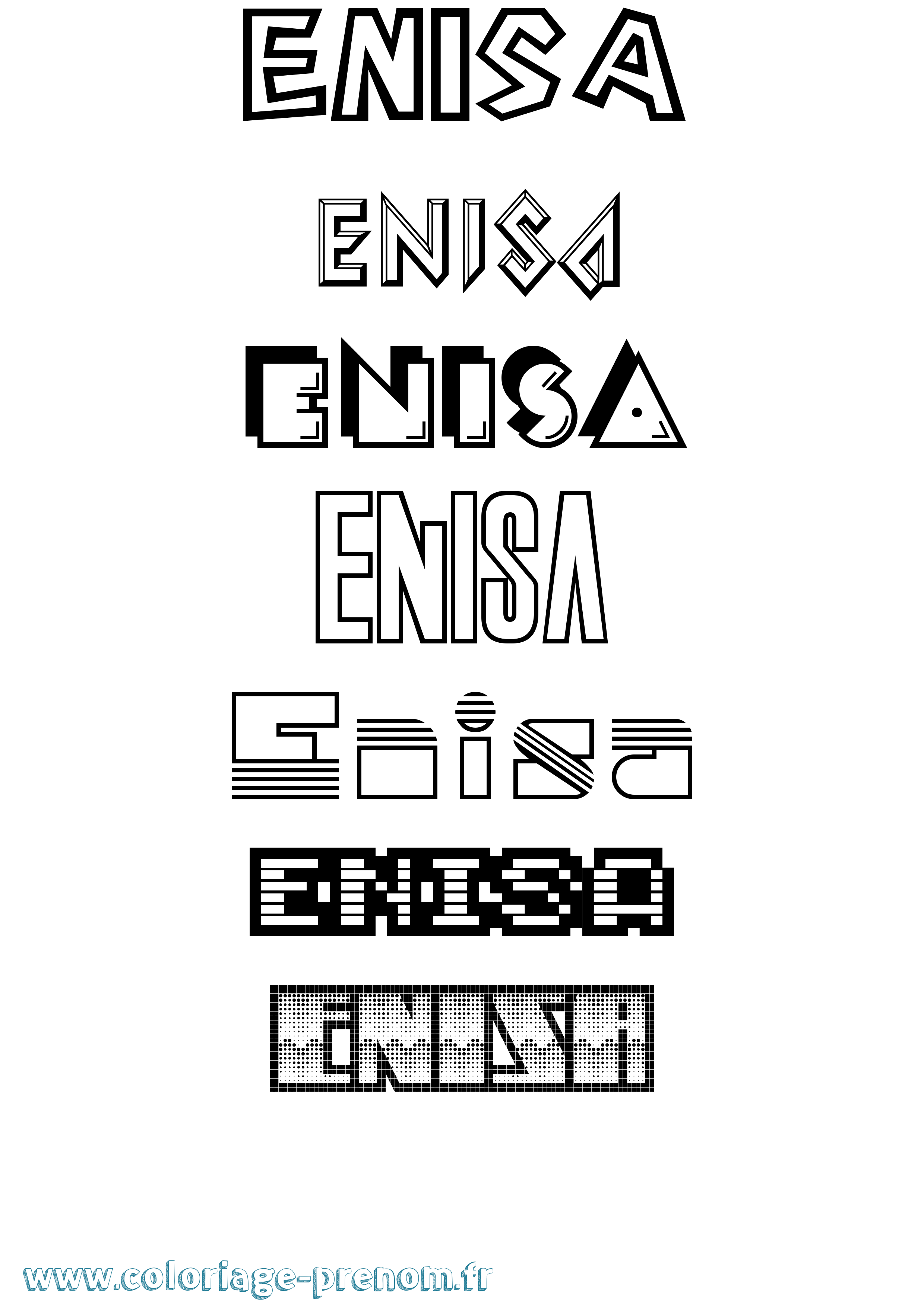 Coloriage Enisa Jeux Vidéos Coloriage prénom Enisa Jeux Vidéos