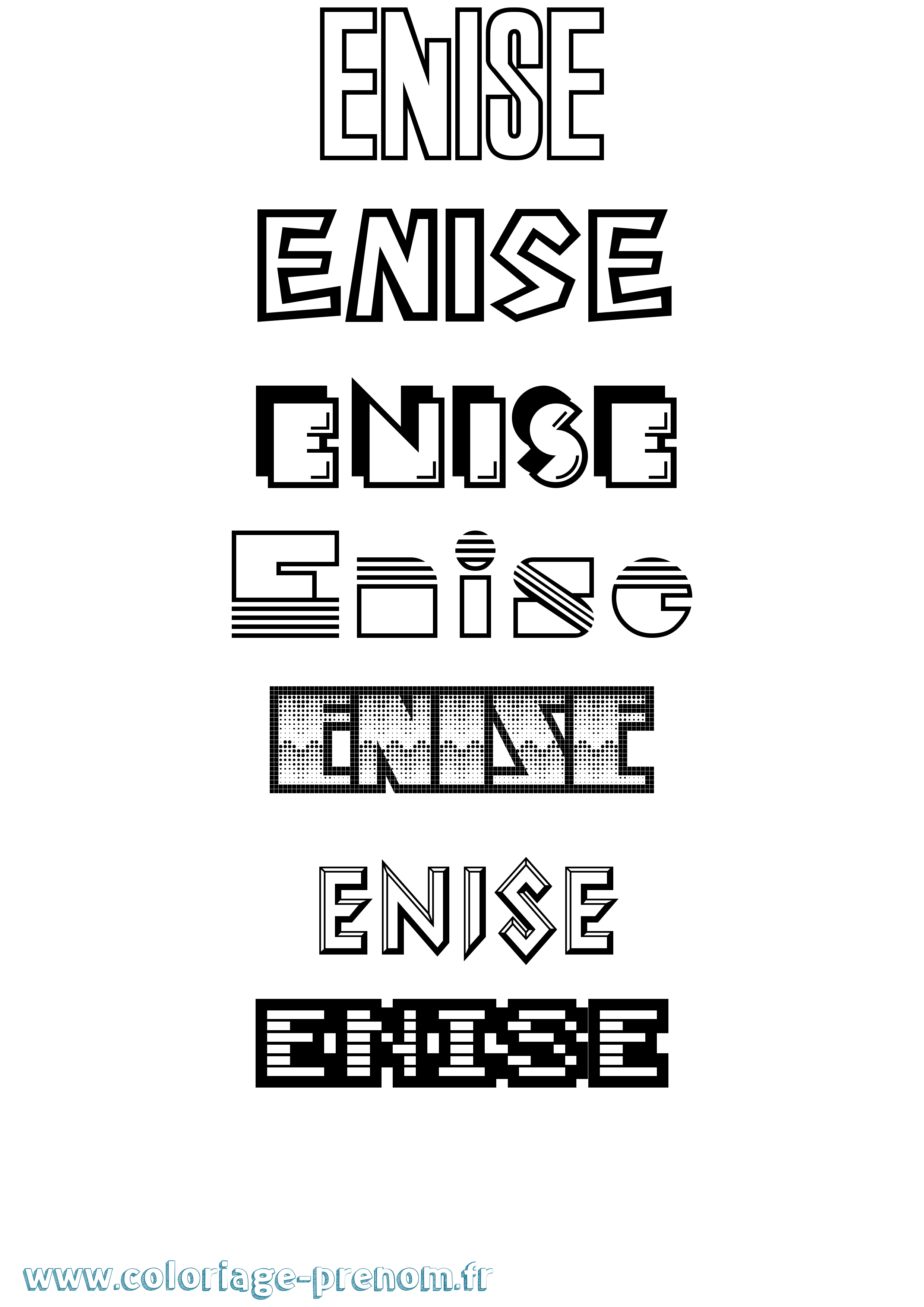 Coloriage Enise Jeux Vidéos Coloriage prénom Enise Jeux Vidéos