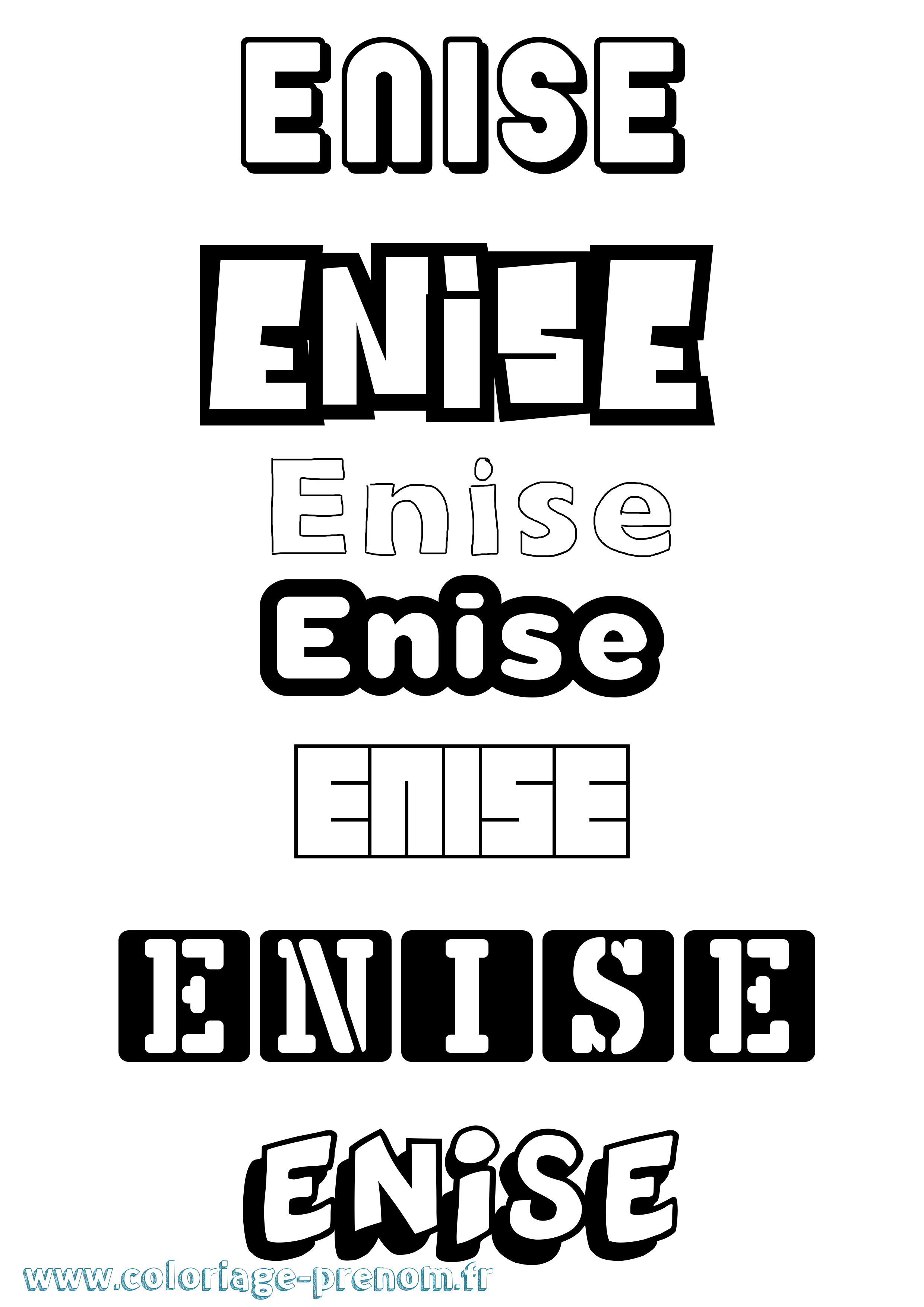 Coloriage Enise Simple Coloriage prénom Enise Simple