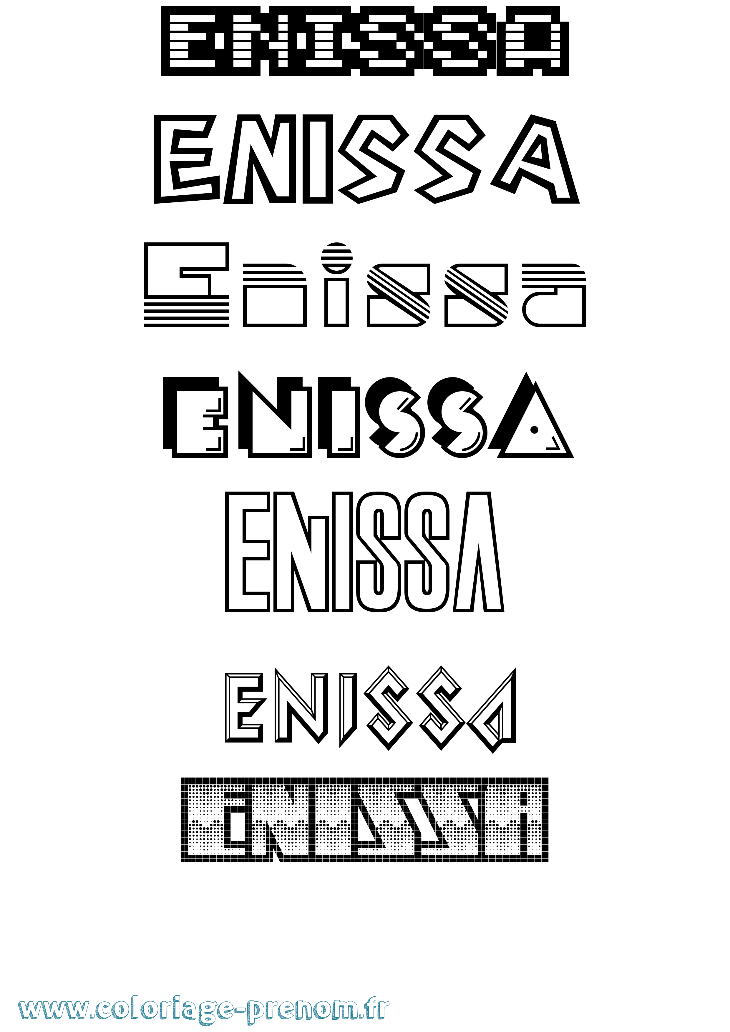 Coloriage Enissa Jeux Vidéos Coloriage prénom Enissa Jeux Vidéos