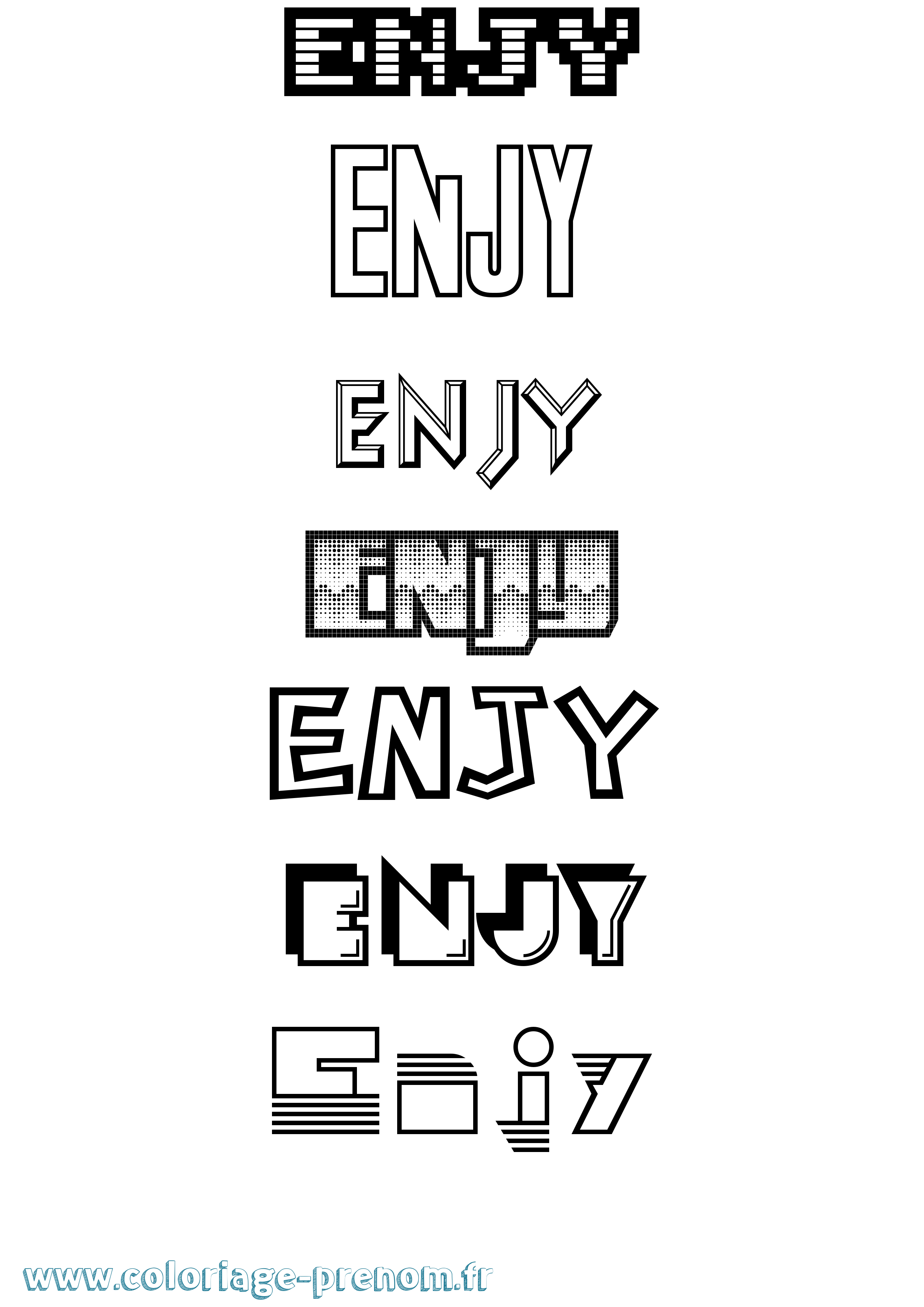 Coloriage Enjy Jeux Vidéos Coloriage prénom Enjy Jeux Vidéos