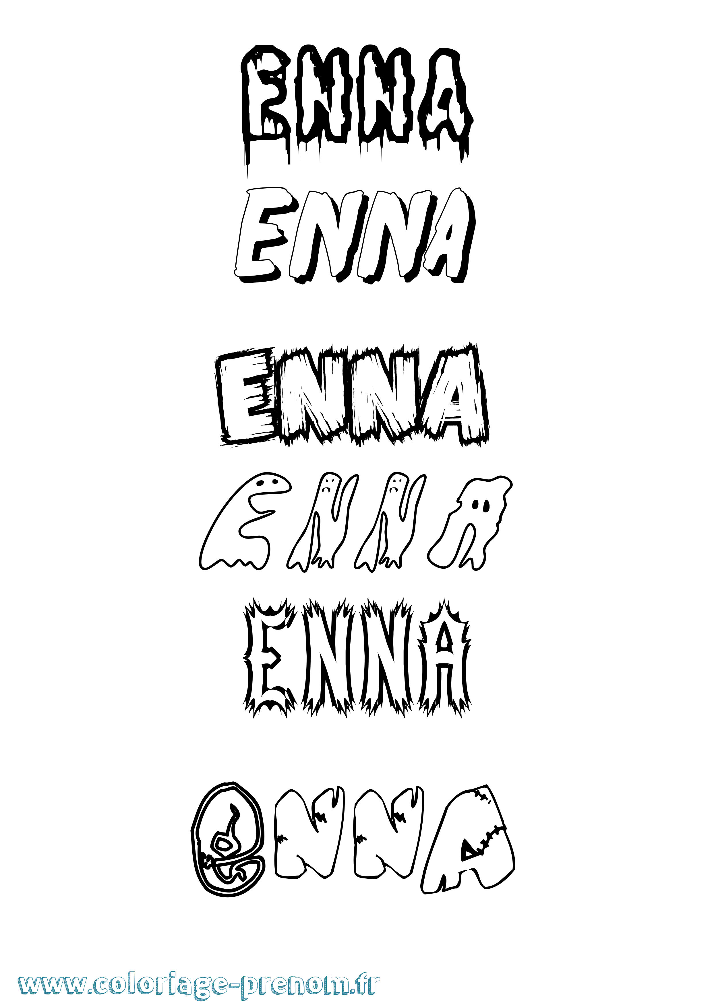 Coloriage Enna Frisson Coloriage prénom Enna Frisson