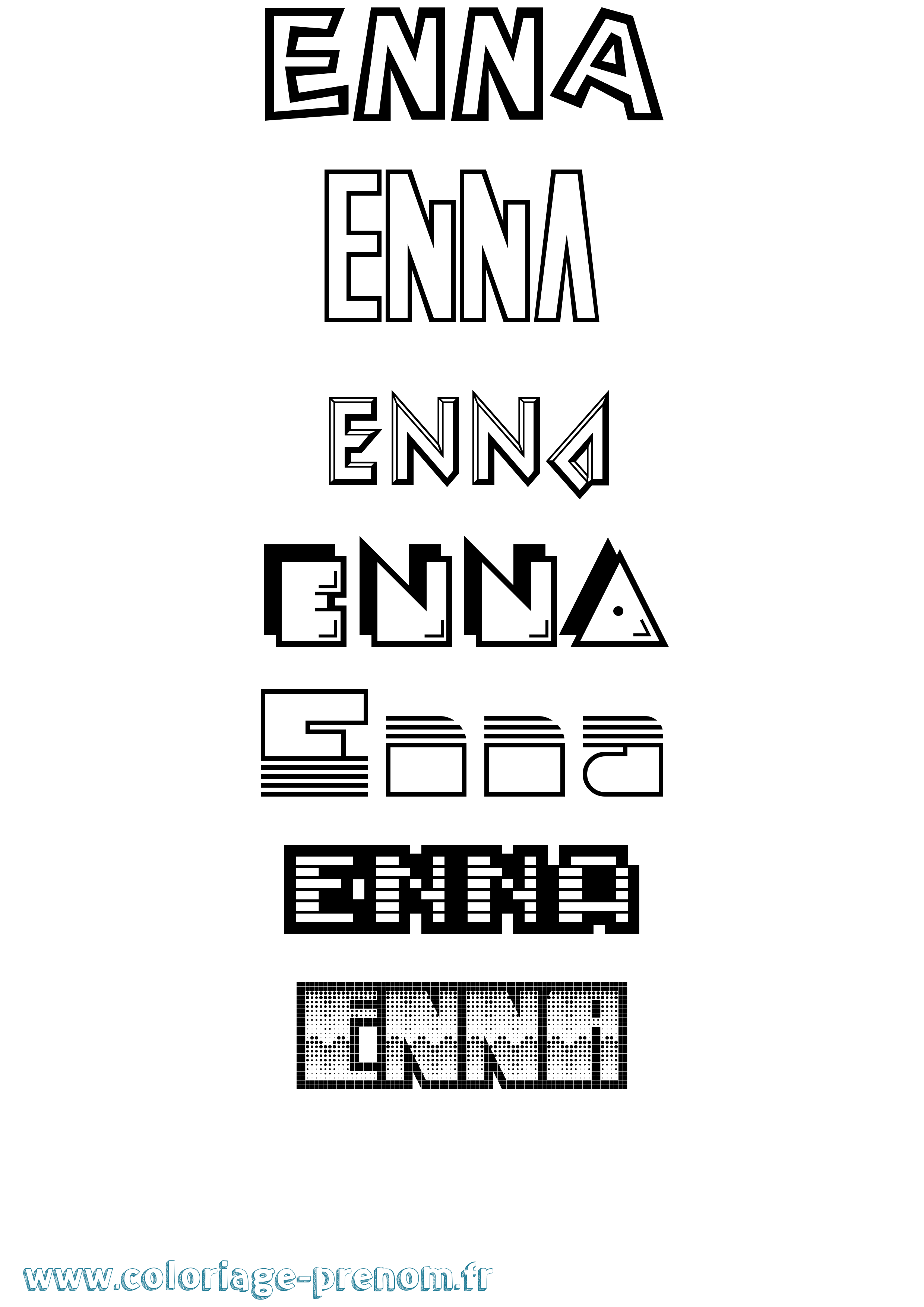 Coloriage Enna Jeux Vidéos Coloriage prénom Enna Jeux Vidéos