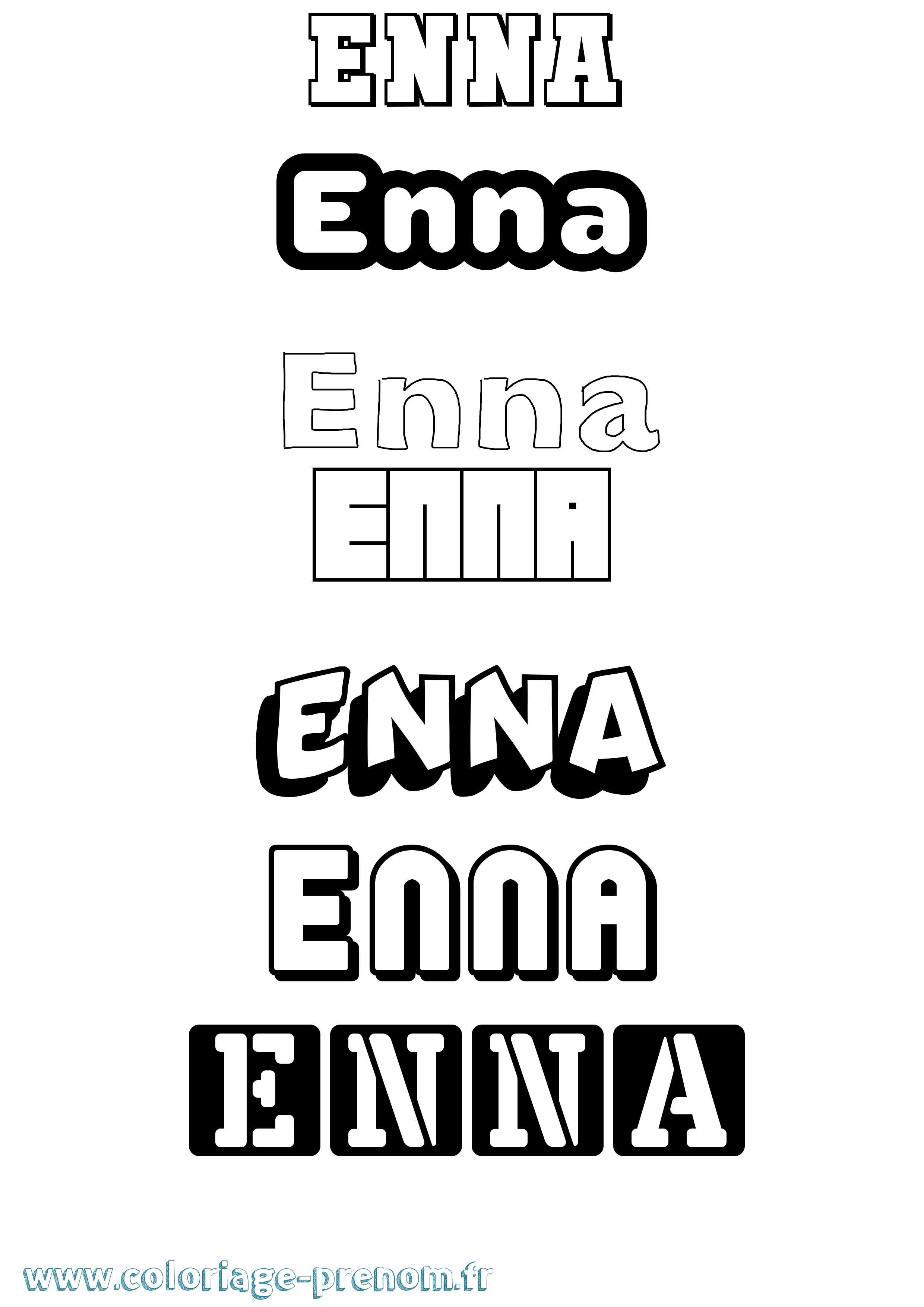 Coloriage Enna Simple Coloriage prénom Enna Simple