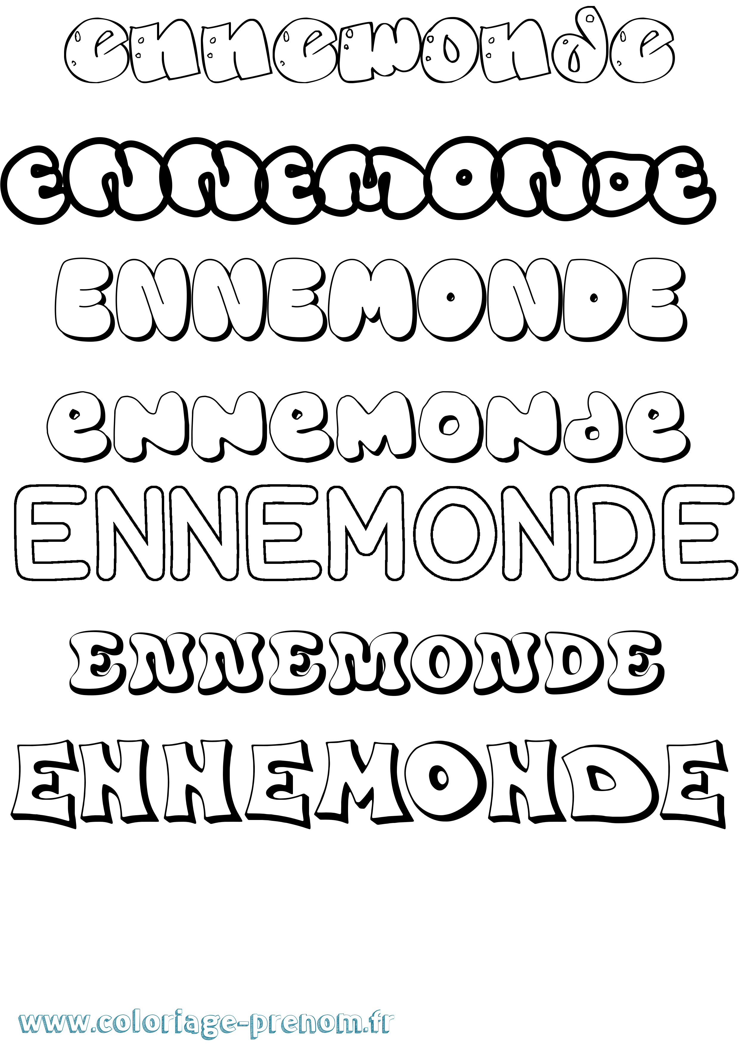 Coloriage Ennemonde Bubble Coloriage prénom Ennemonde Bubble