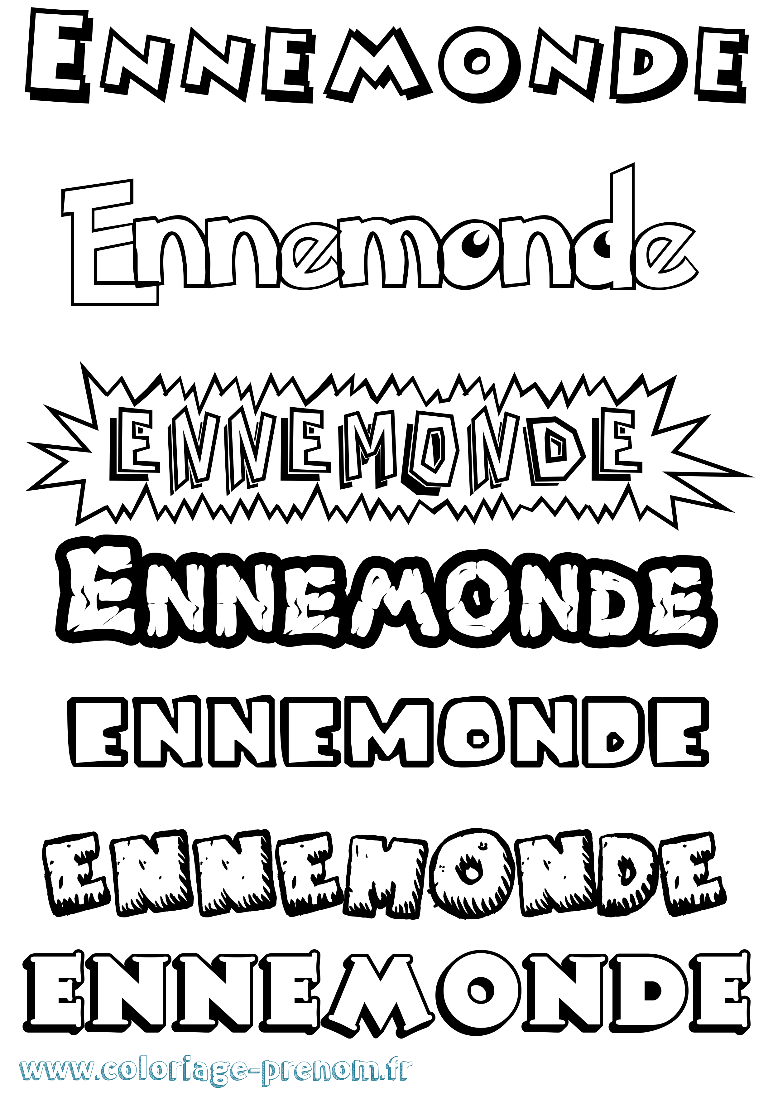 Coloriage Ennemonde Dessin Animé Coloriage prénom Ennemonde Dessin Animé