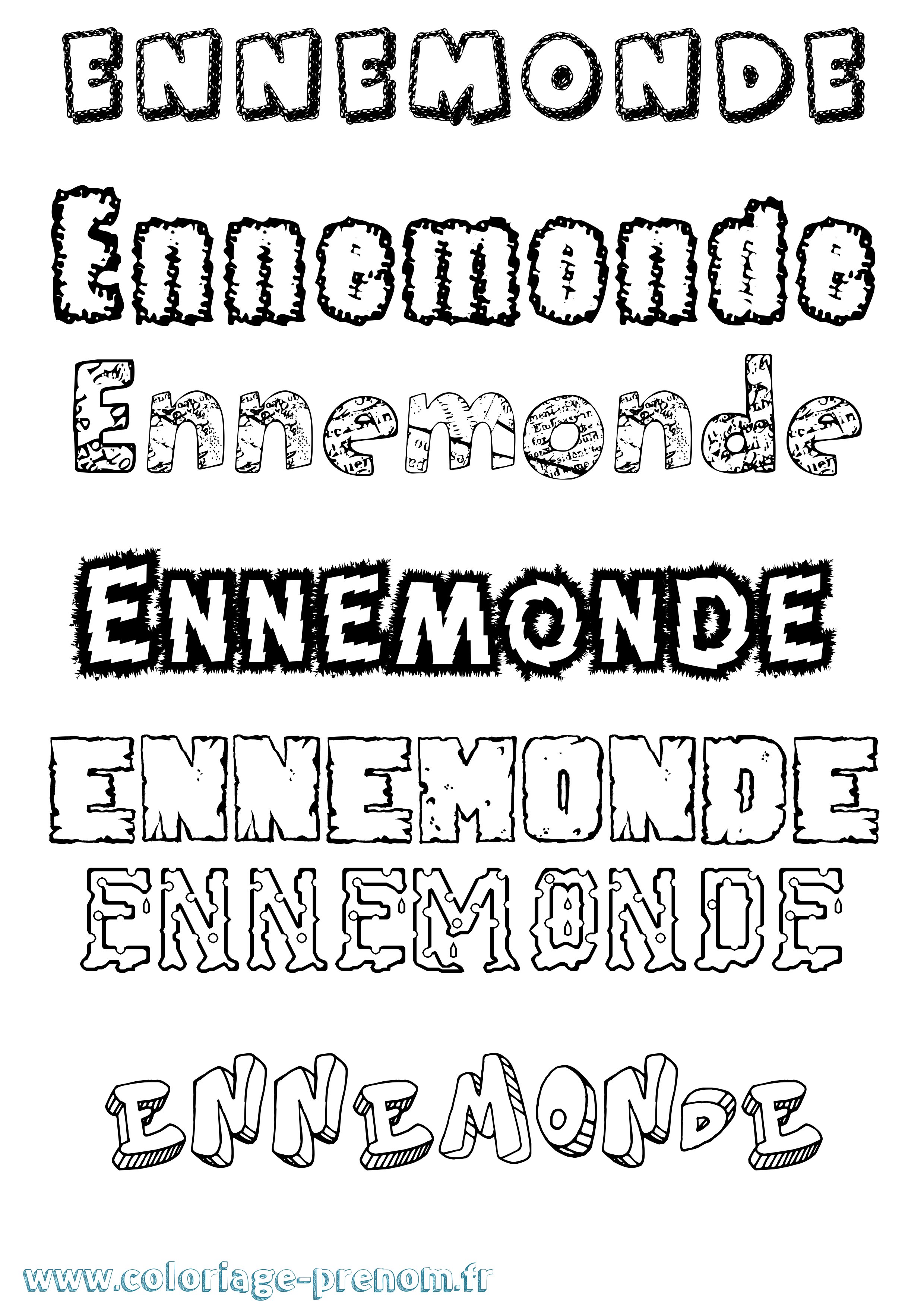 Coloriage Ennemonde Destructuré Coloriage prénom Ennemonde Destructuré