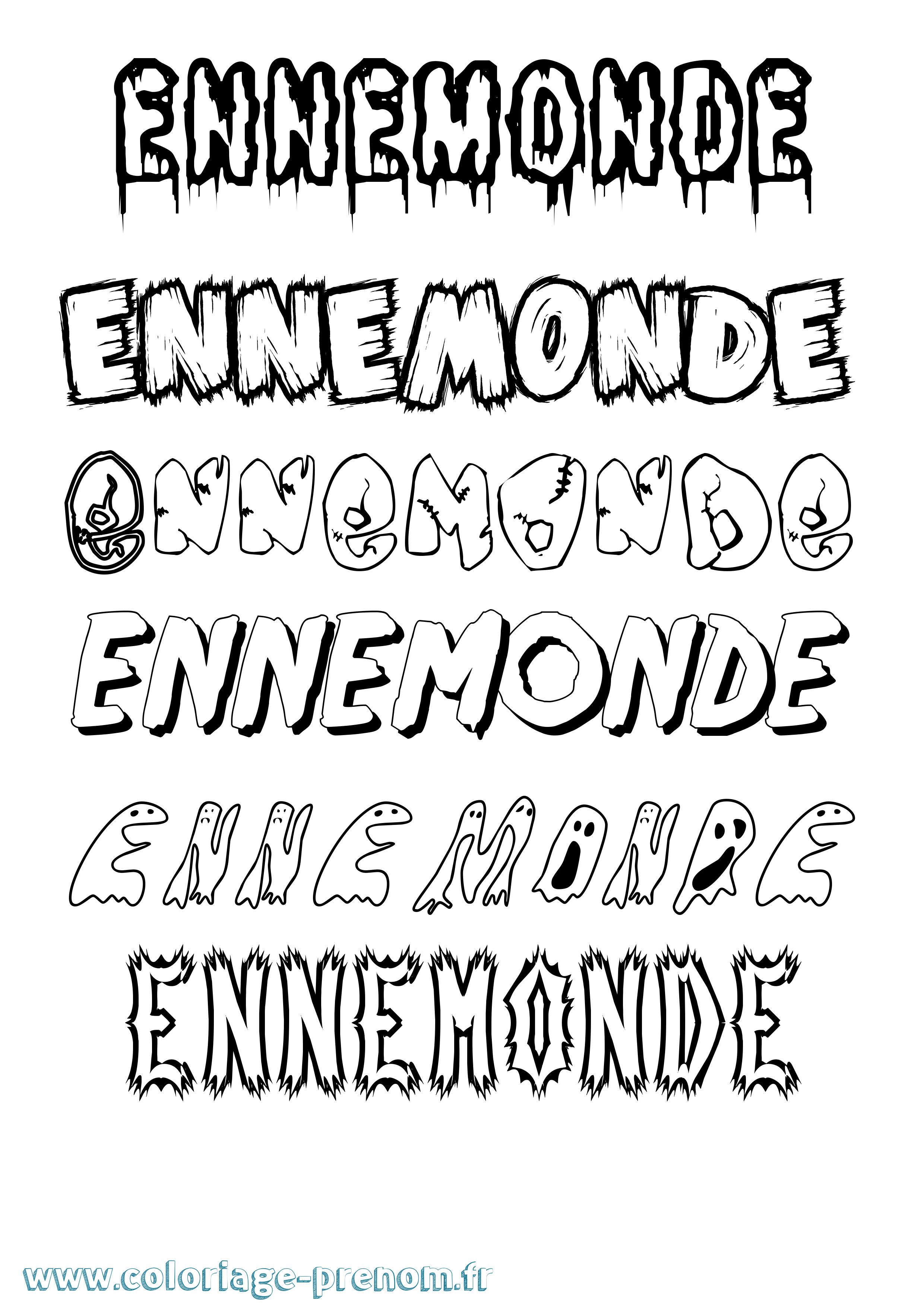 Coloriage Ennemonde Frisson Coloriage prénom Ennemonde Frisson