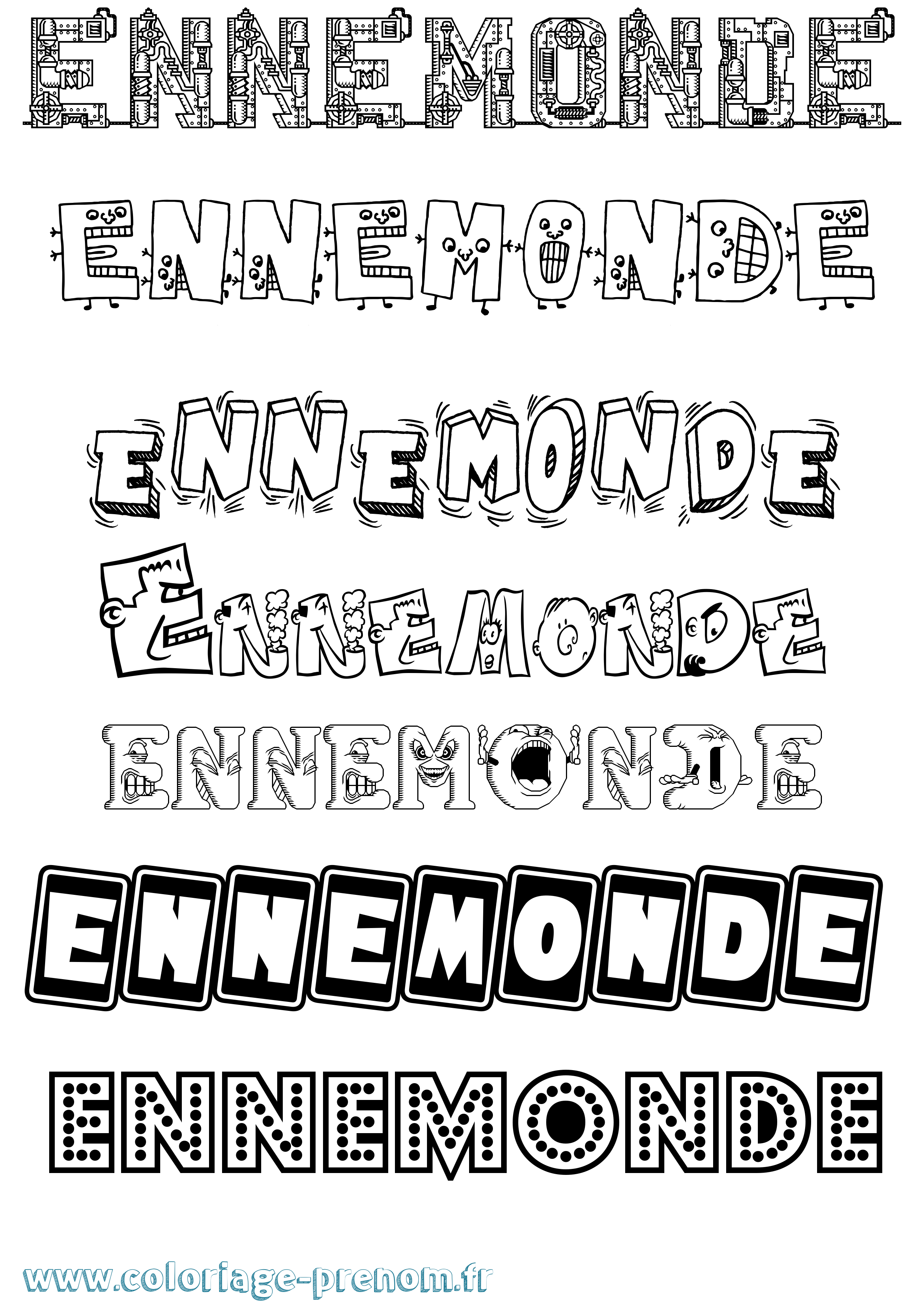 Coloriage Ennemonde Fun Coloriage prénom Ennemonde Fun