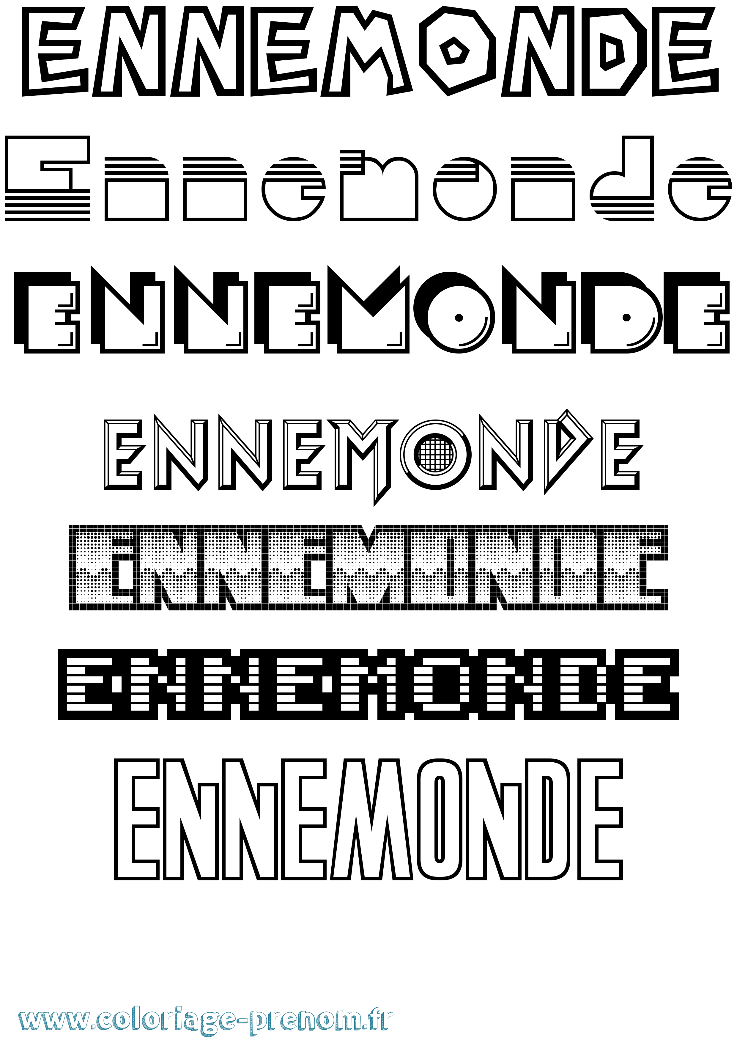 Coloriage Ennemonde Jeux Vidéos Coloriage prénom Ennemonde Jeux Vidéos
