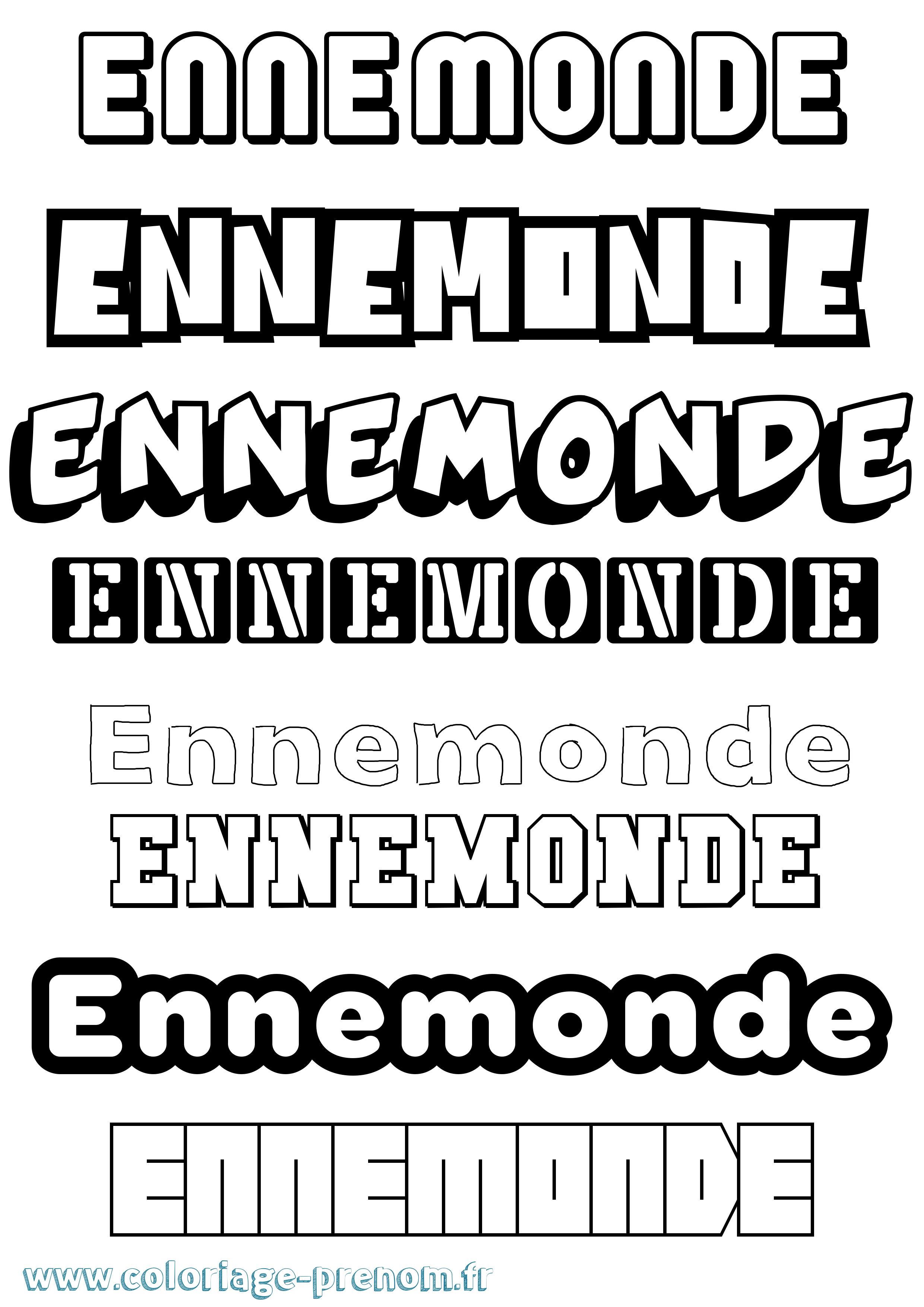 Coloriage Ennemonde Simple Coloriage prénom Ennemonde Simple