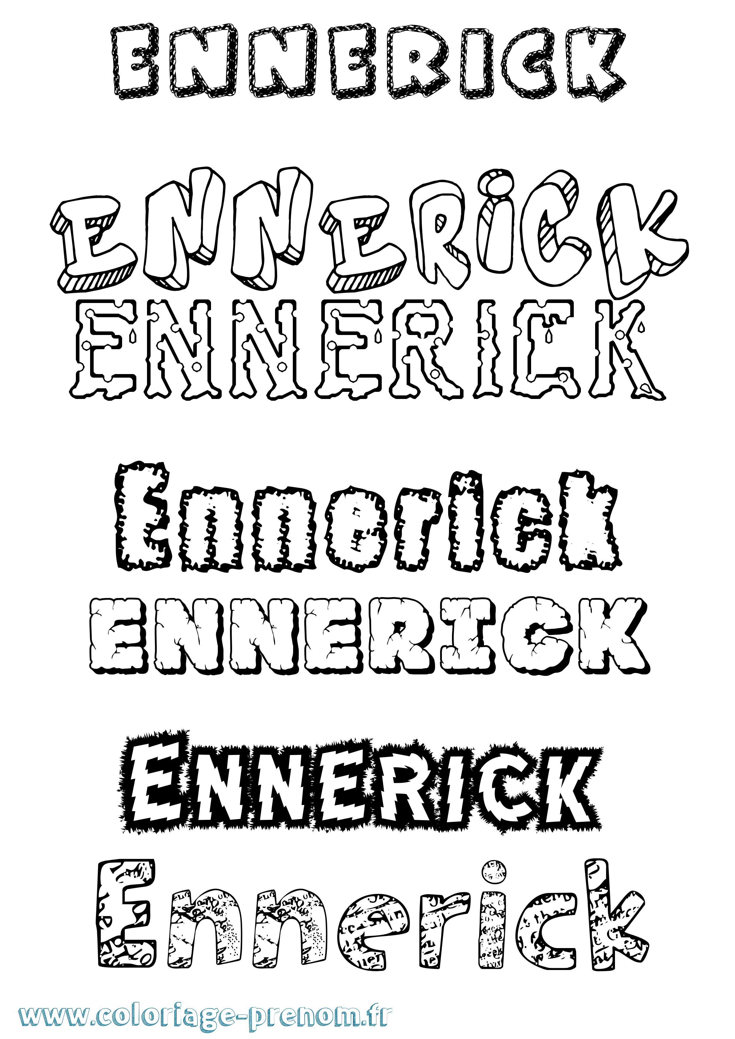 Coloriage Ennerick Destructuré Coloriage prénom Ennerick Destructuré