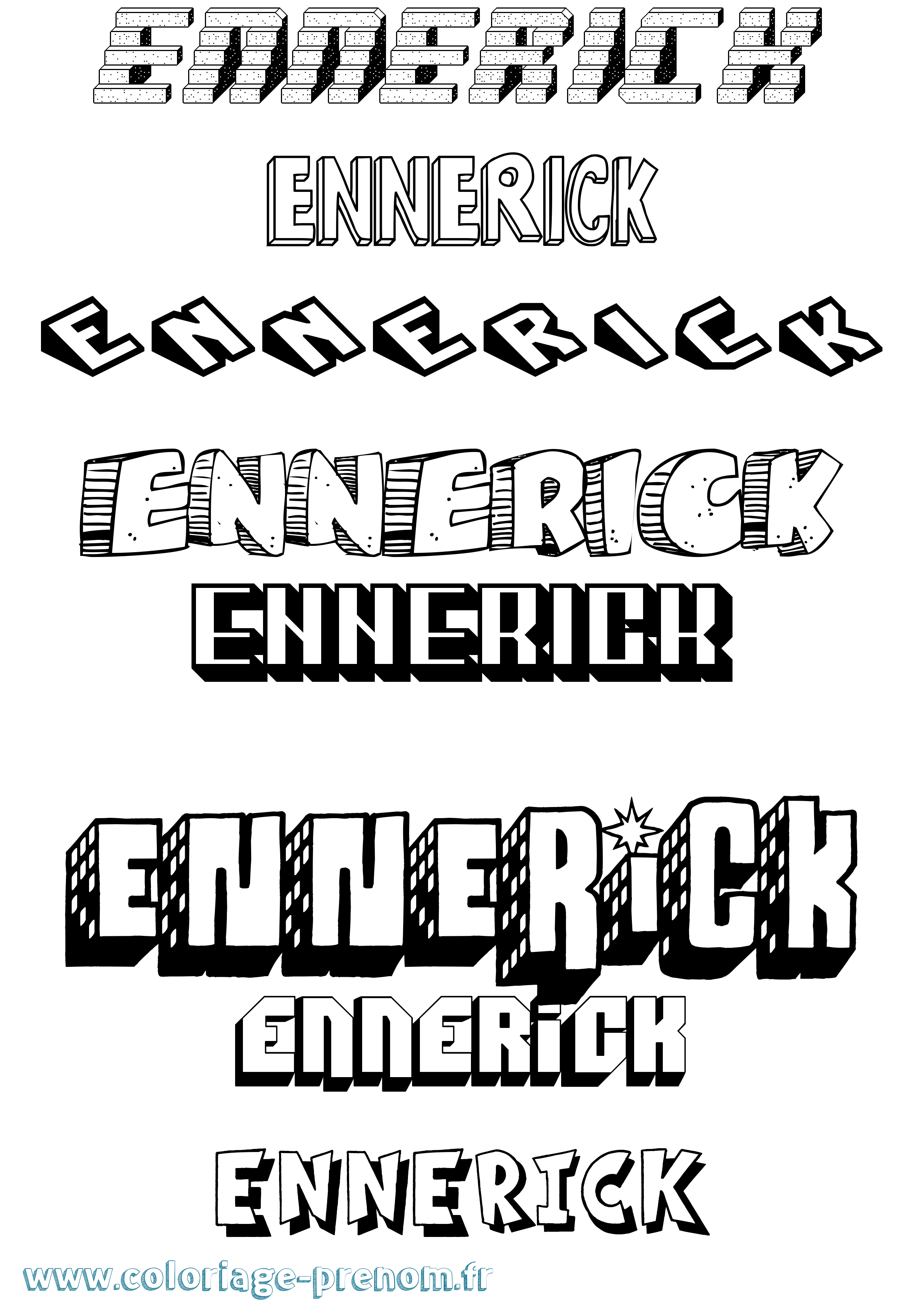 Coloriage Ennerick Effet 3D Coloriage prénom Ennerick Effet 3D