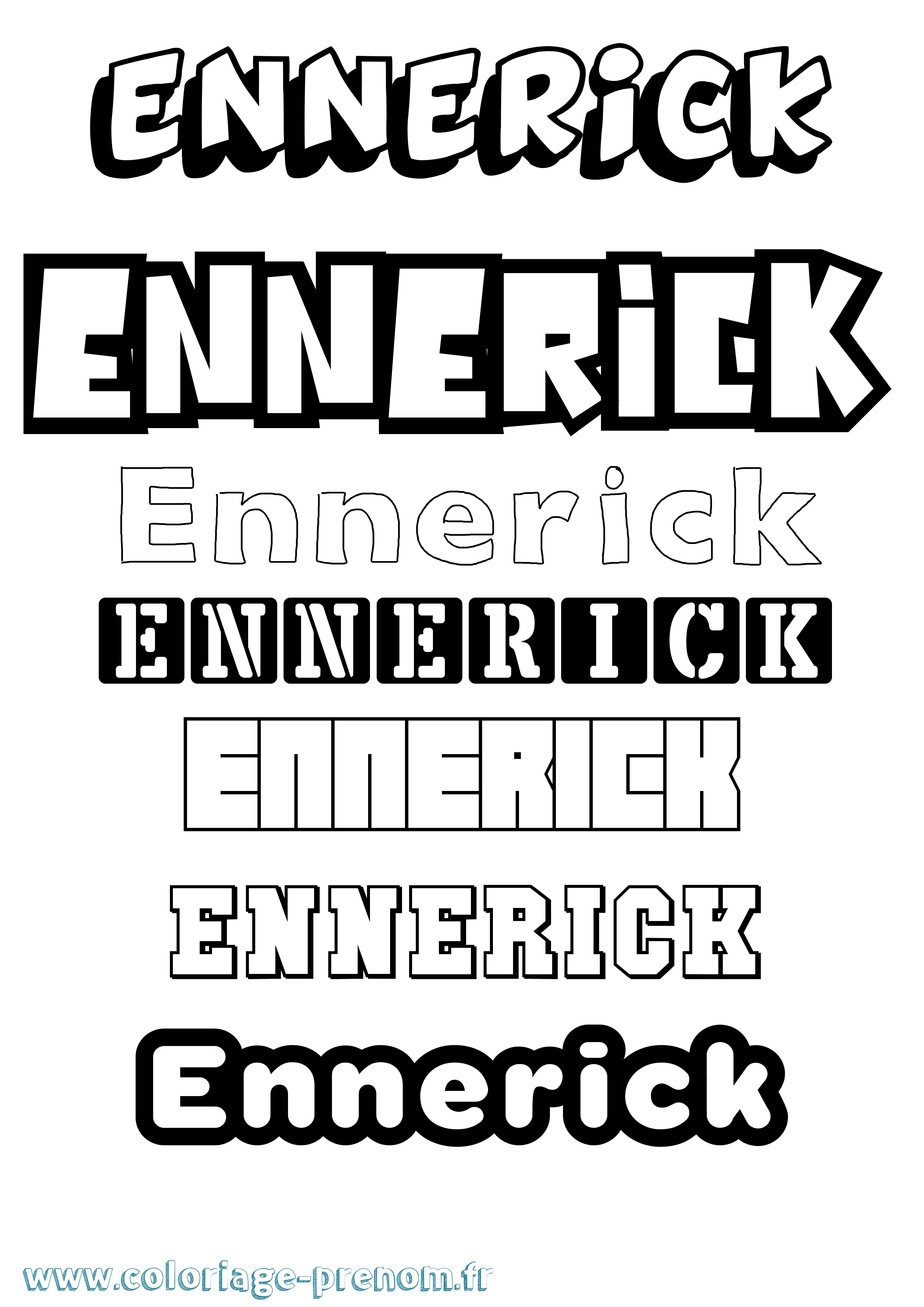 Coloriage Ennerick Simple Coloriage prénom Ennerick Simple