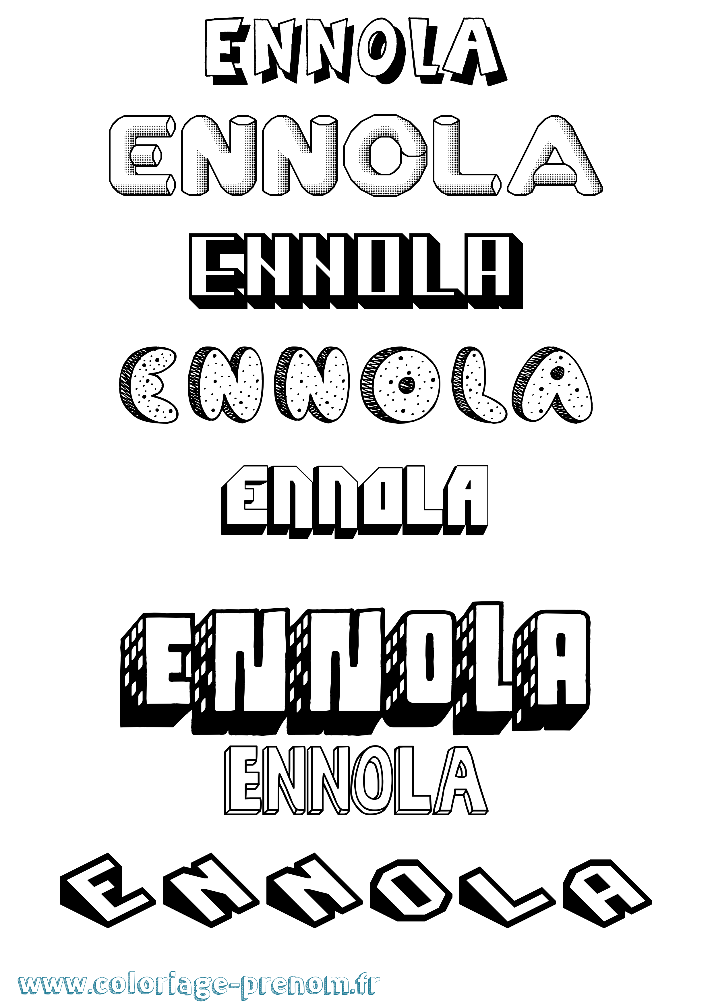 Coloriage Ennola Effet 3D Coloriage prénom Ennola Effet 3D