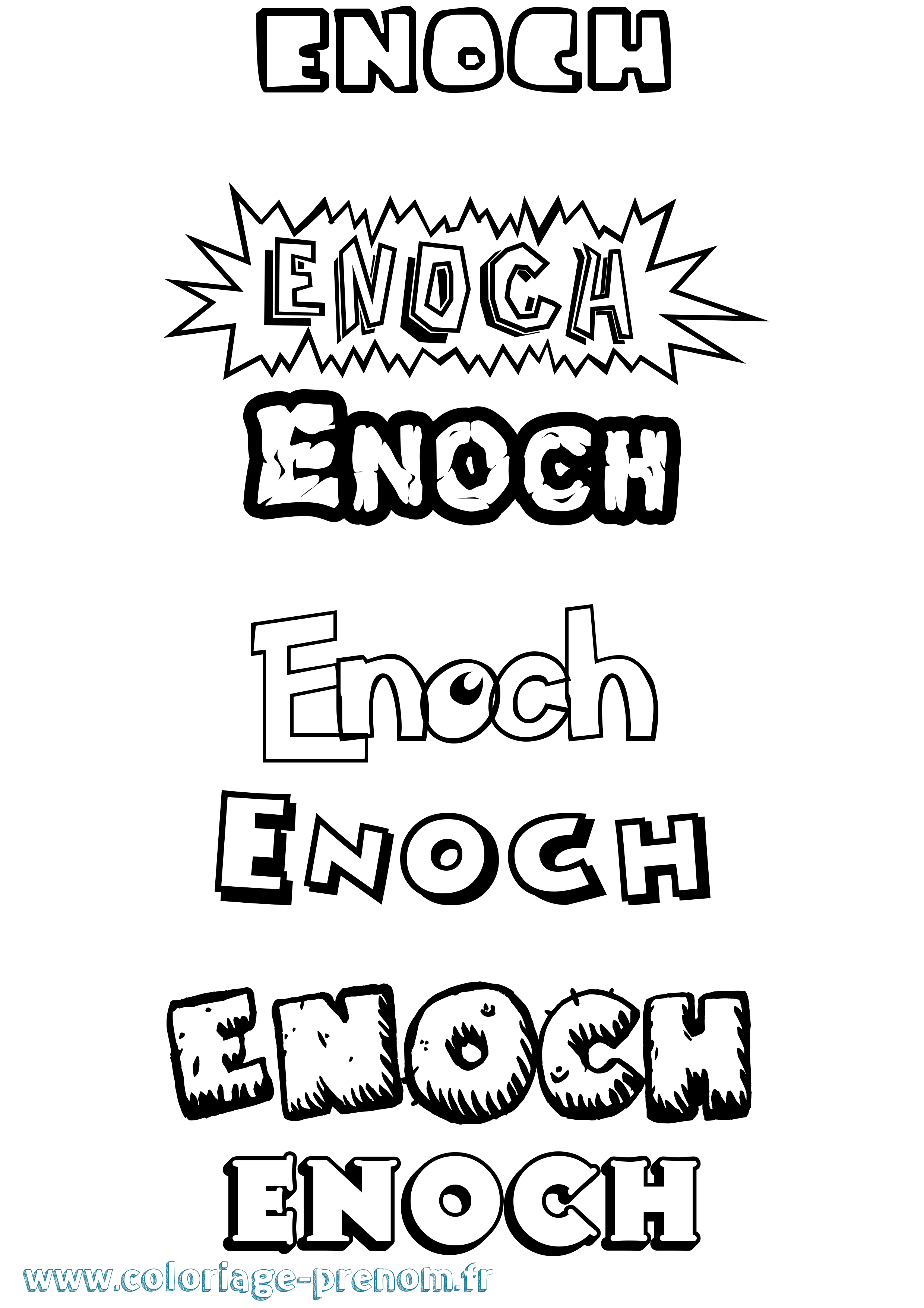 Coloriage Enoch Dessin Animé Coloriage prénom Enoch Dessin Animé