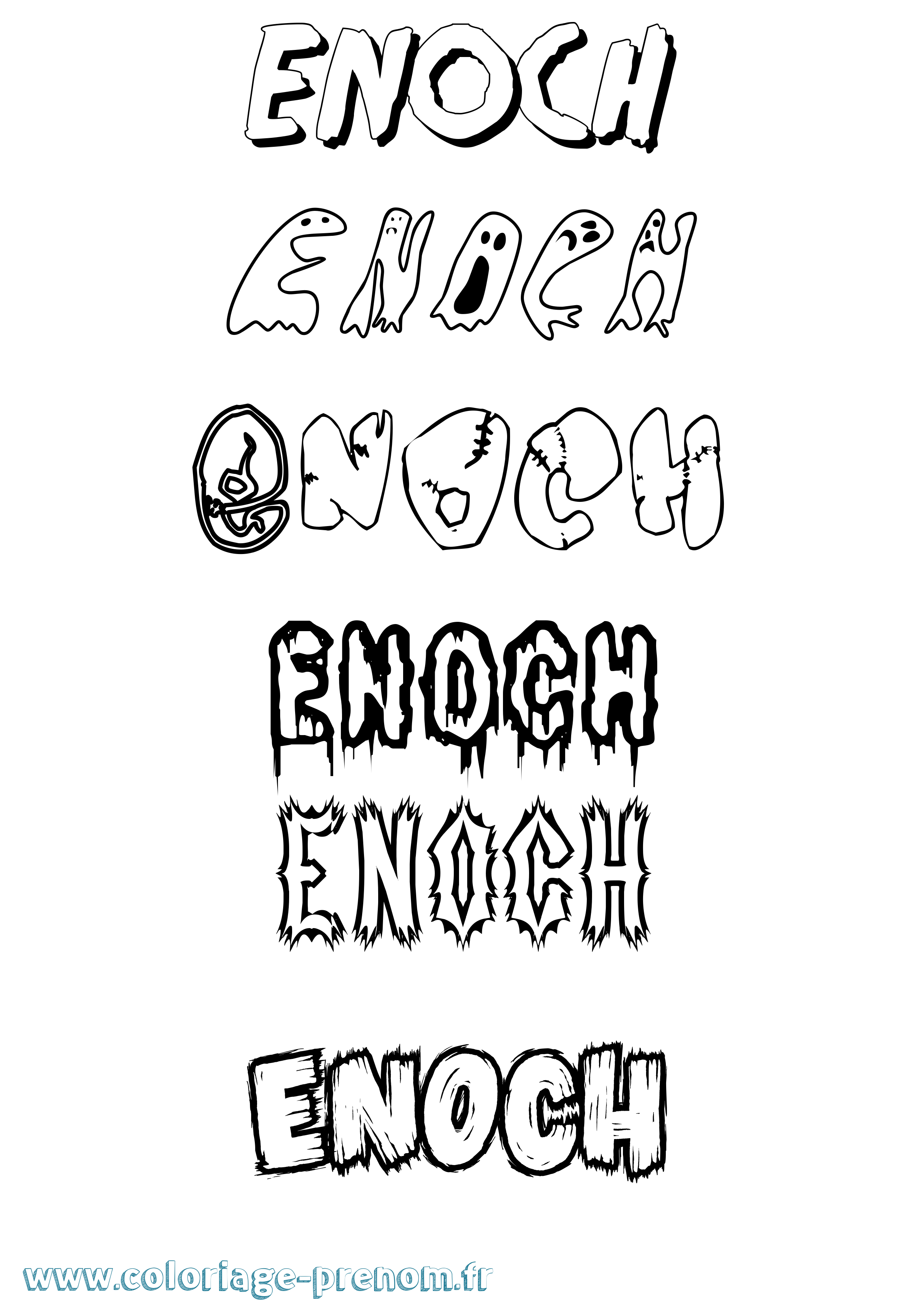 Coloriage Enoch Frisson Coloriage prénom Enoch Frisson