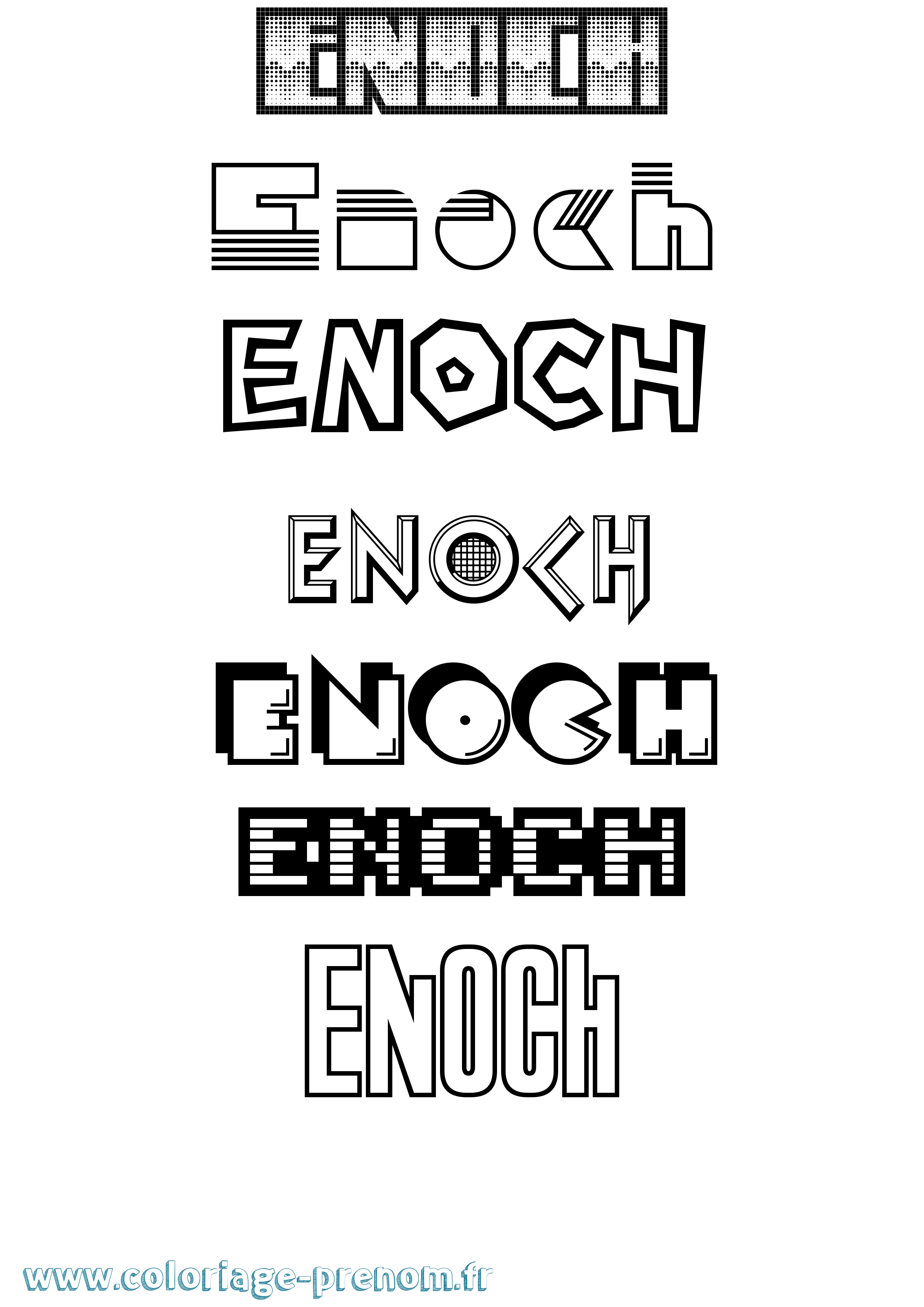 Coloriage Enoch Jeux Vidéos Coloriage prénom Enoch Jeux Vidéos
