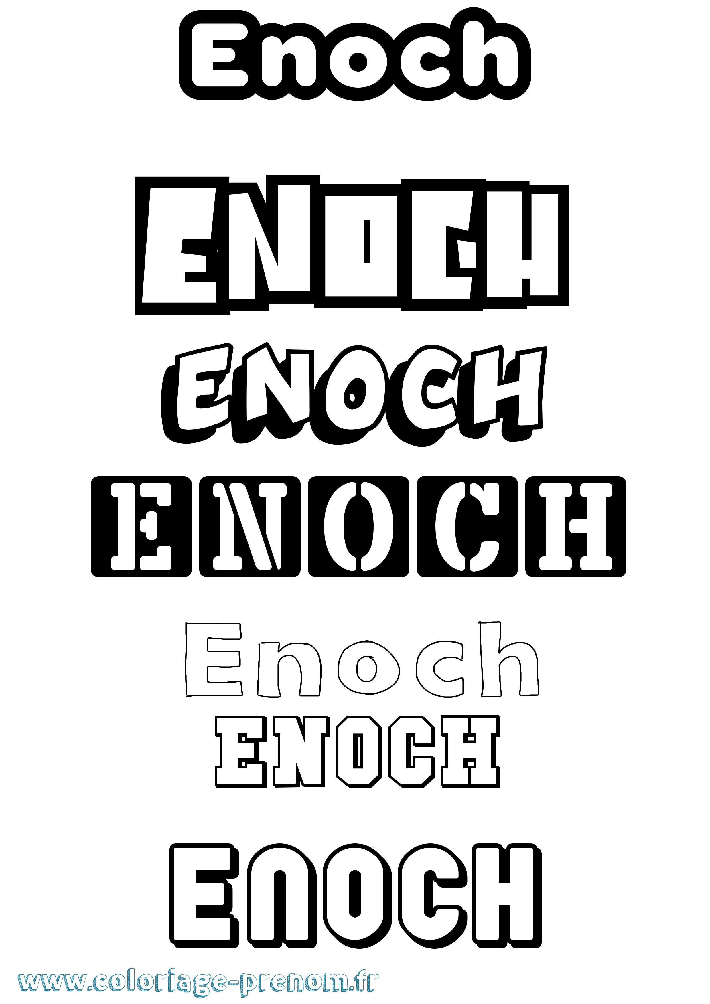 Coloriage Enoch Simple Coloriage prénom Enoch Simple