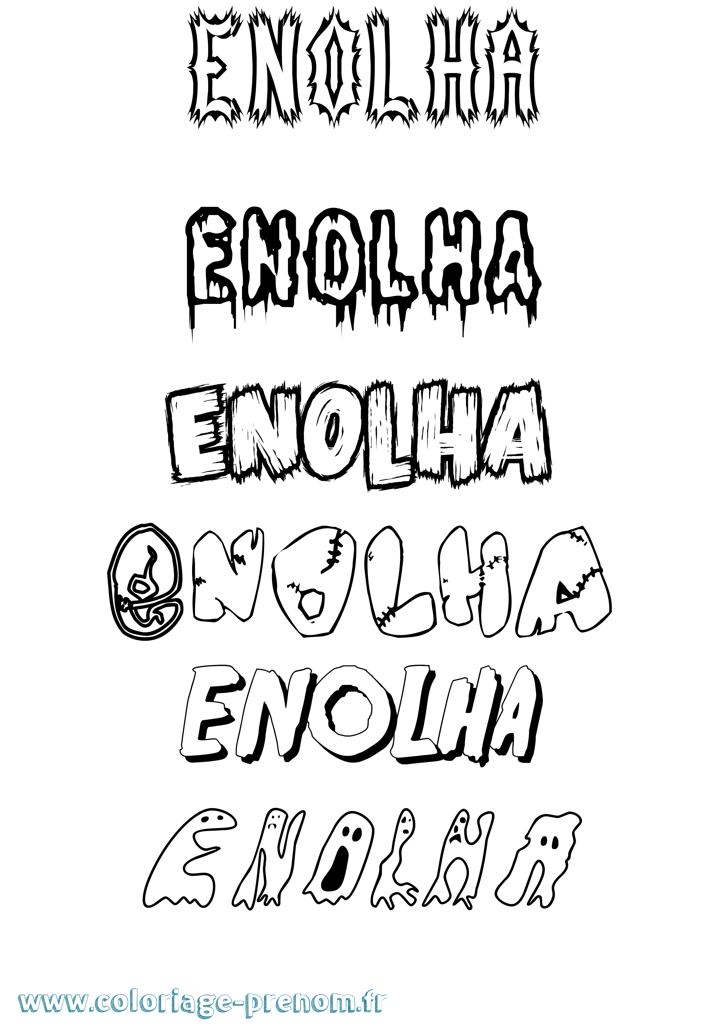 Coloriage Enolha Frisson Coloriage prénom Enolha Frisson