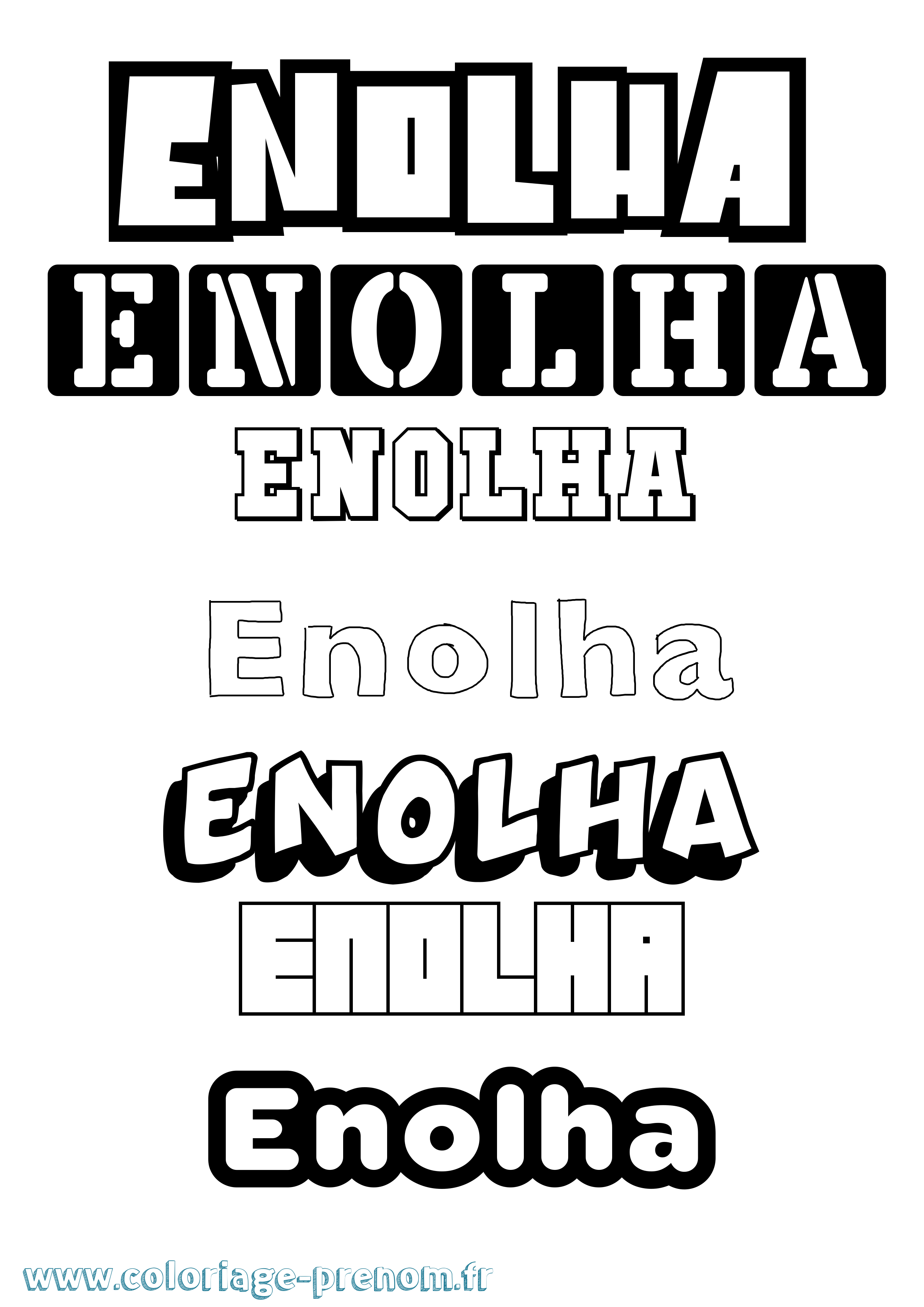Coloriage Enolha Simple Coloriage prénom Enolha Simple