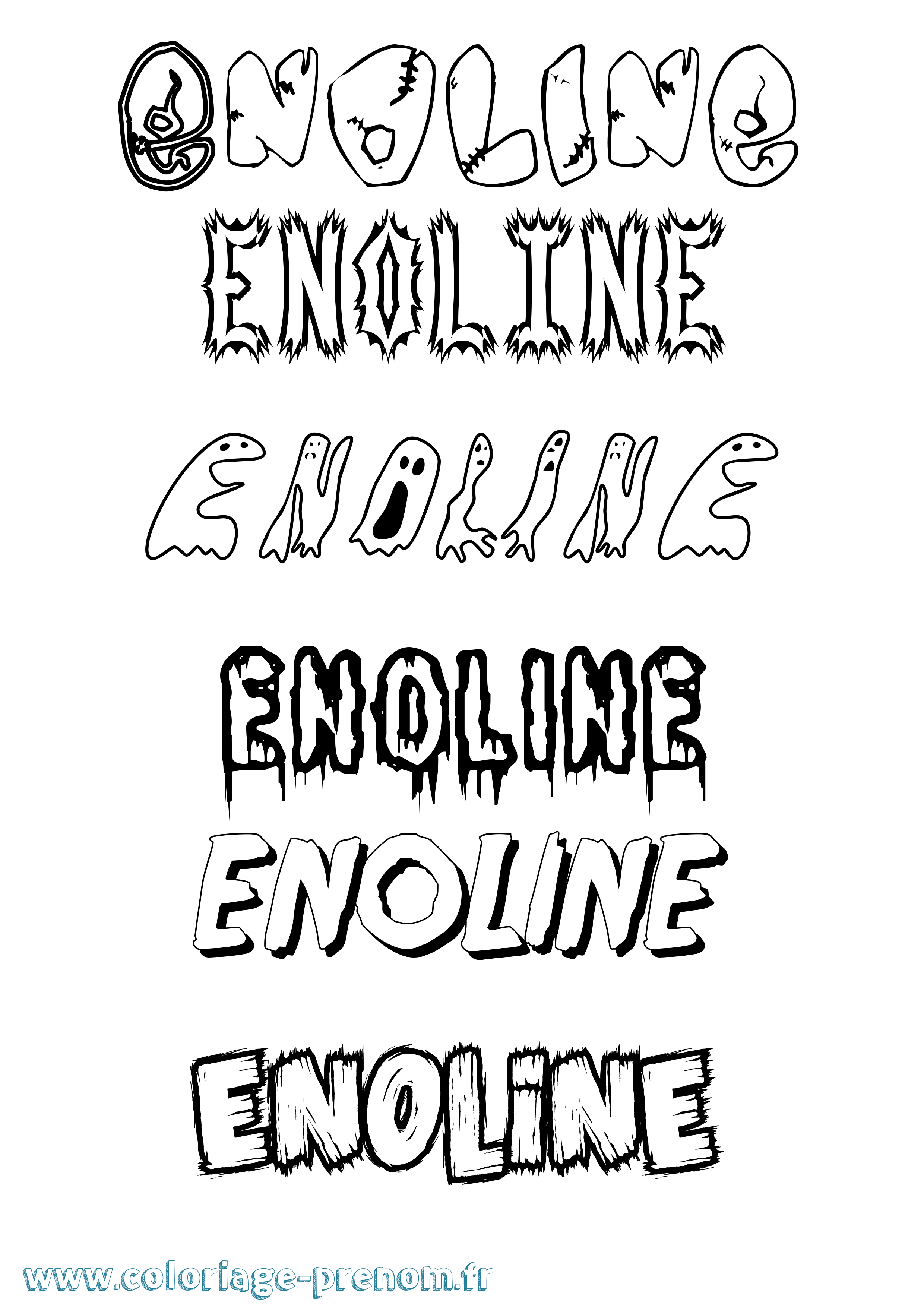 Coloriage Enoline Frisson Coloriage prénom Enoline Frisson