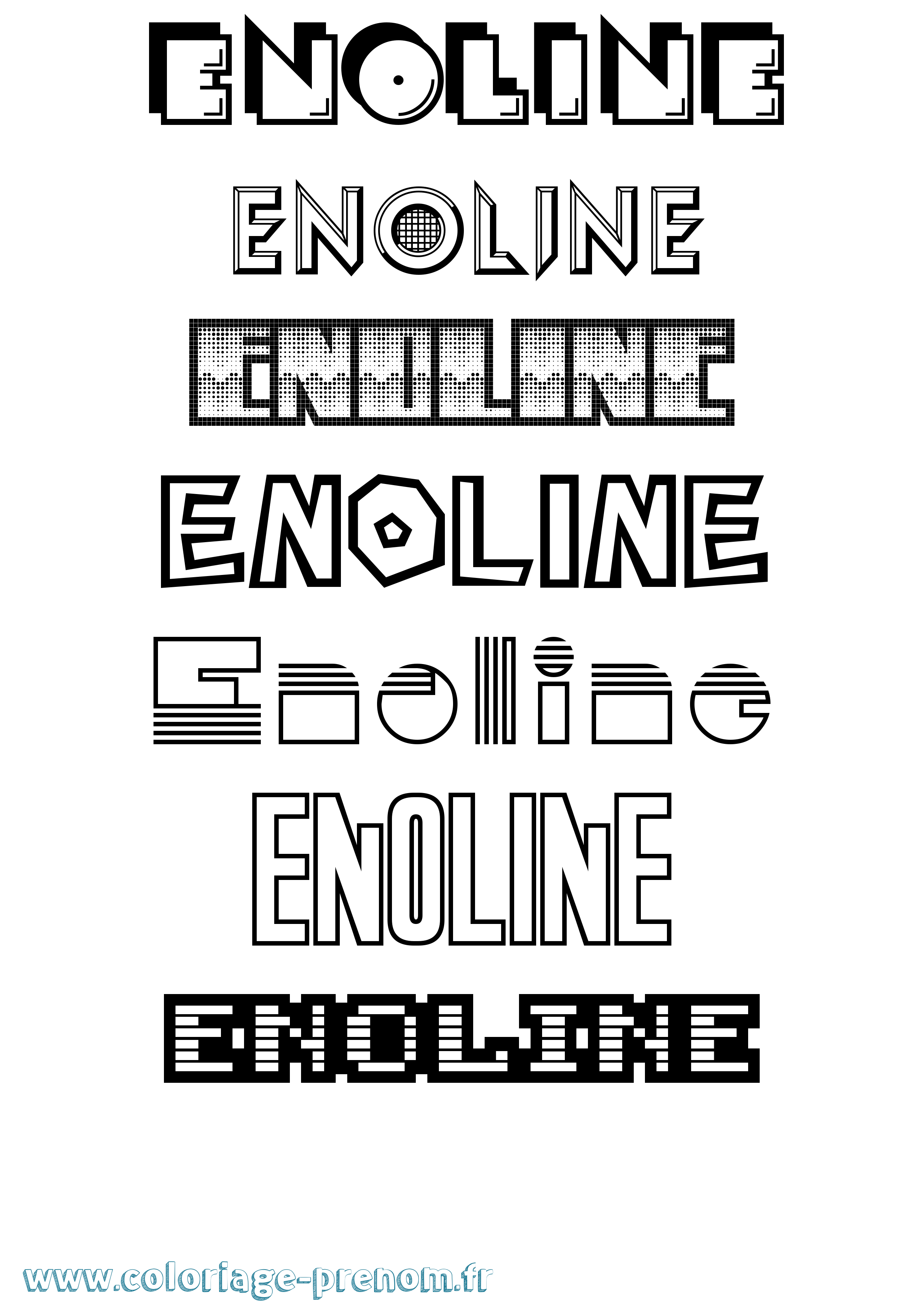 Coloriage Enoline Jeux Vidéos Coloriage prénom Enoline Jeux Vidéos