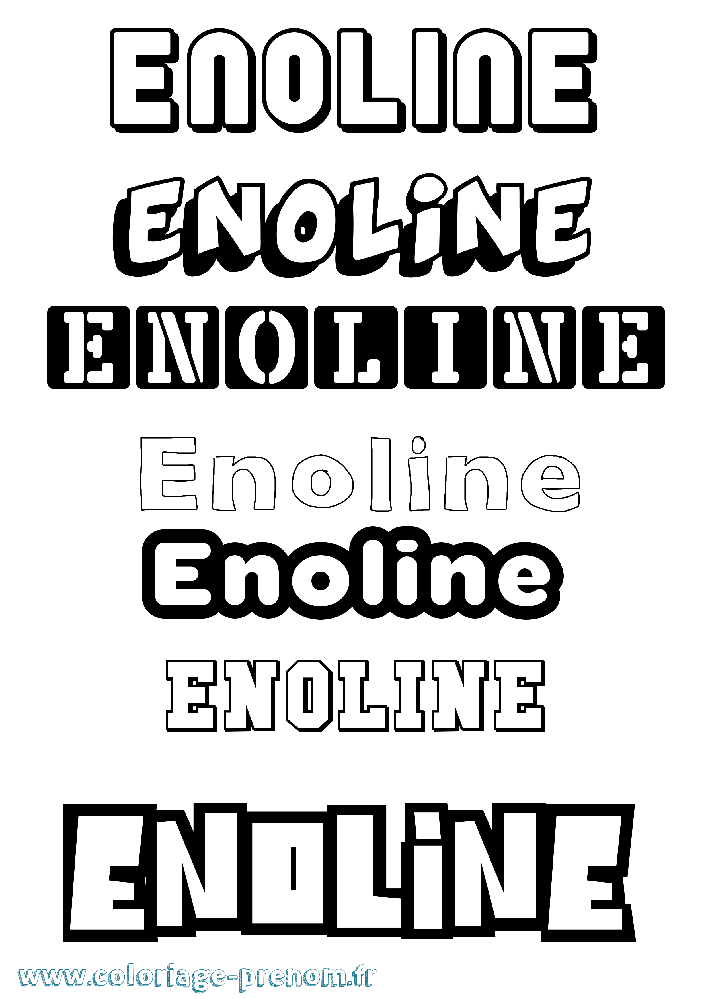 Coloriage Enoline Simple Coloriage prénom Enoline Simple