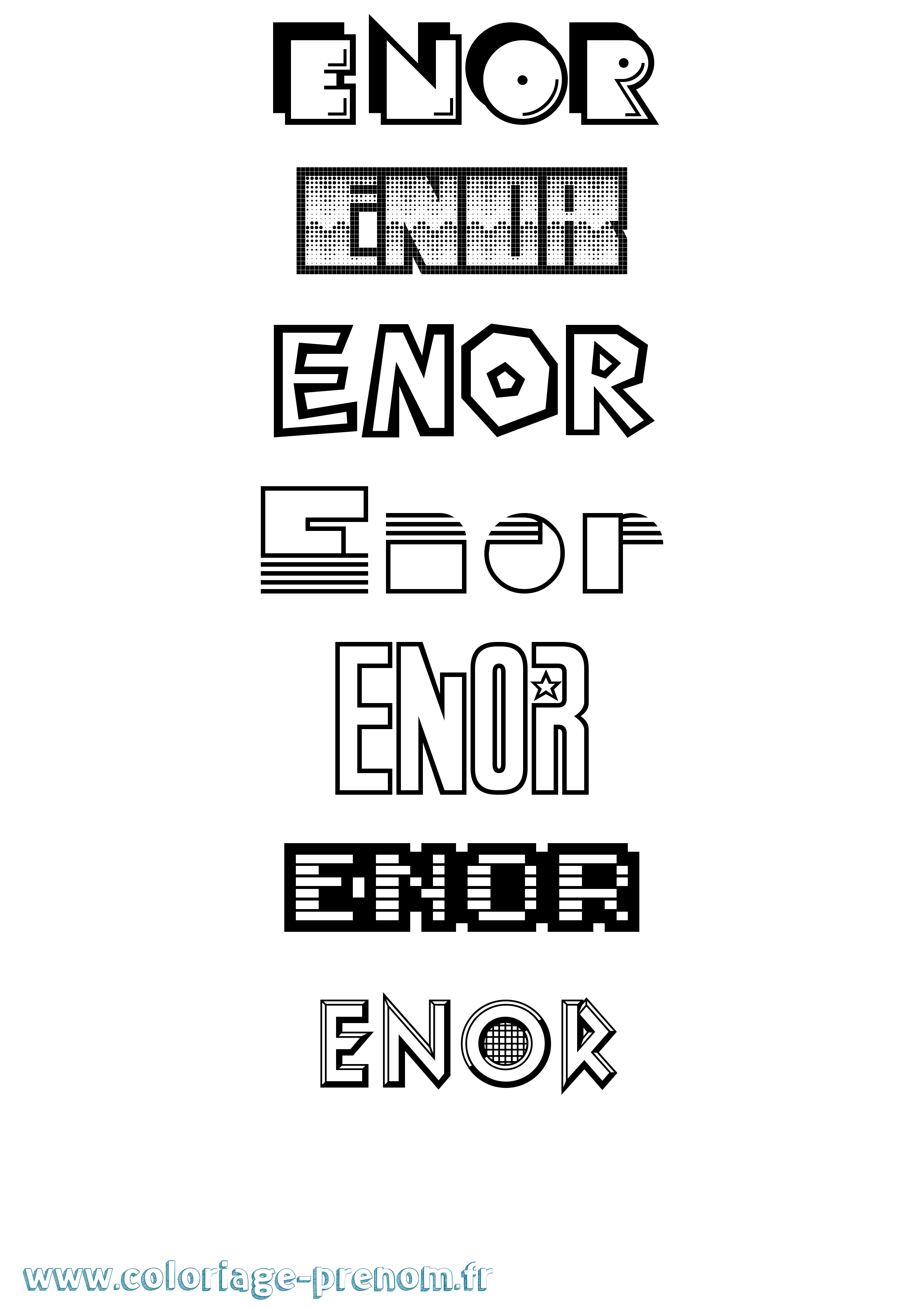 Coloriage Enor Jeux Vidéos Coloriage prénom Enor Jeux Vidéos