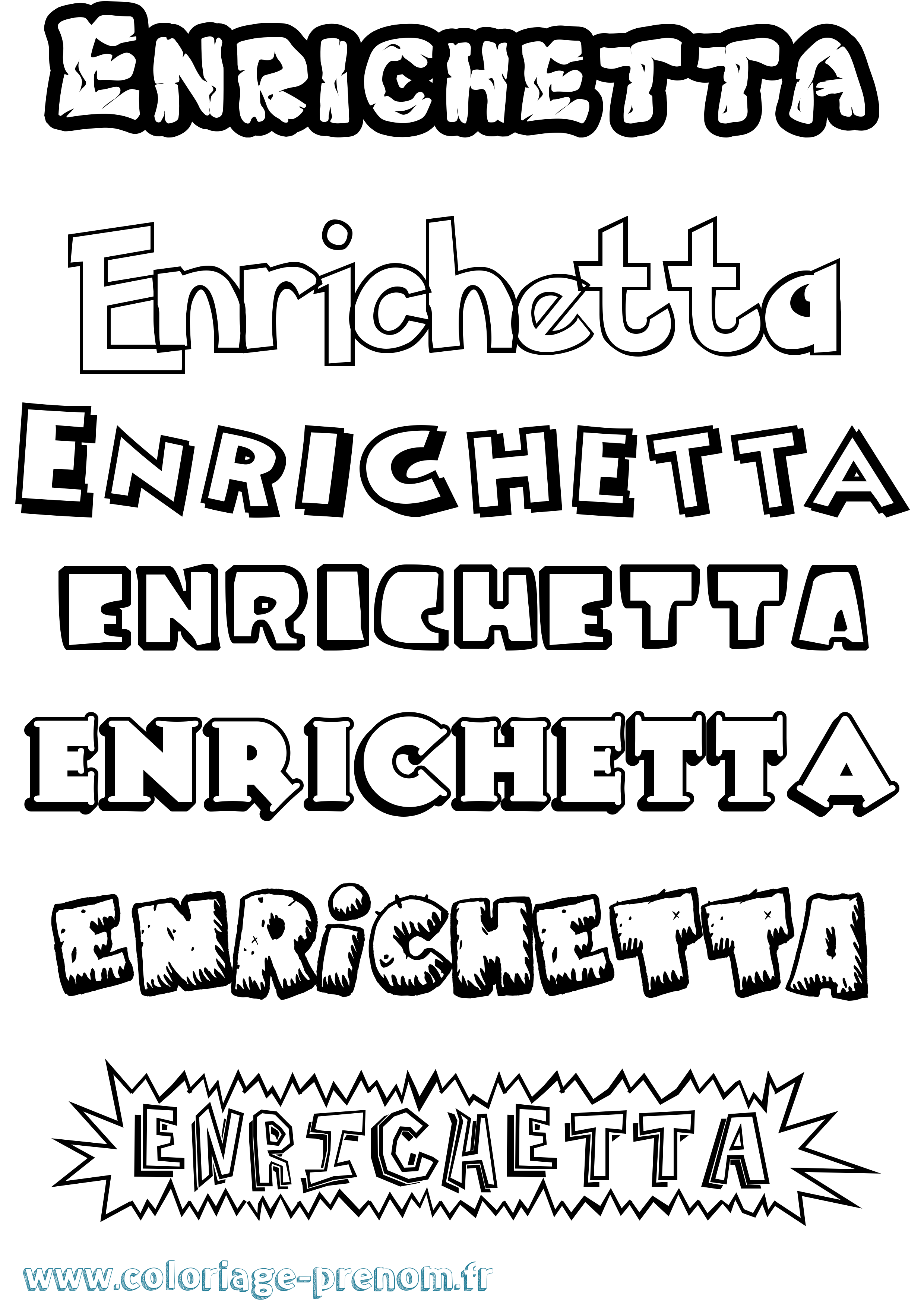 Coloriage Enrichetta Dessin Animé Coloriage prénom Enrichetta Dessin Animé
